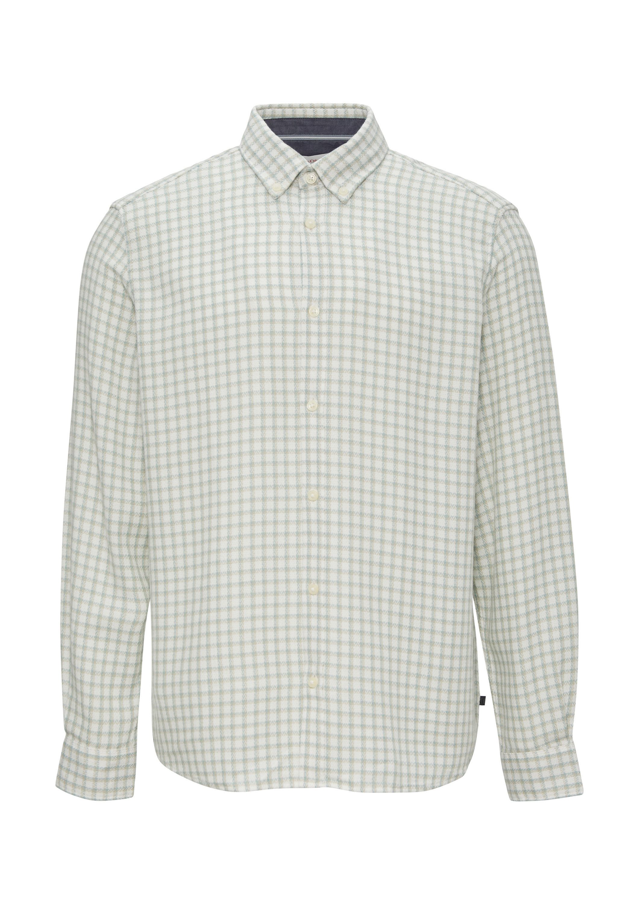 s.Oliver Langarmhemd Hemd Regular Fit: Strukturiertes Baumwollhemd mit Button-down-Kragen
