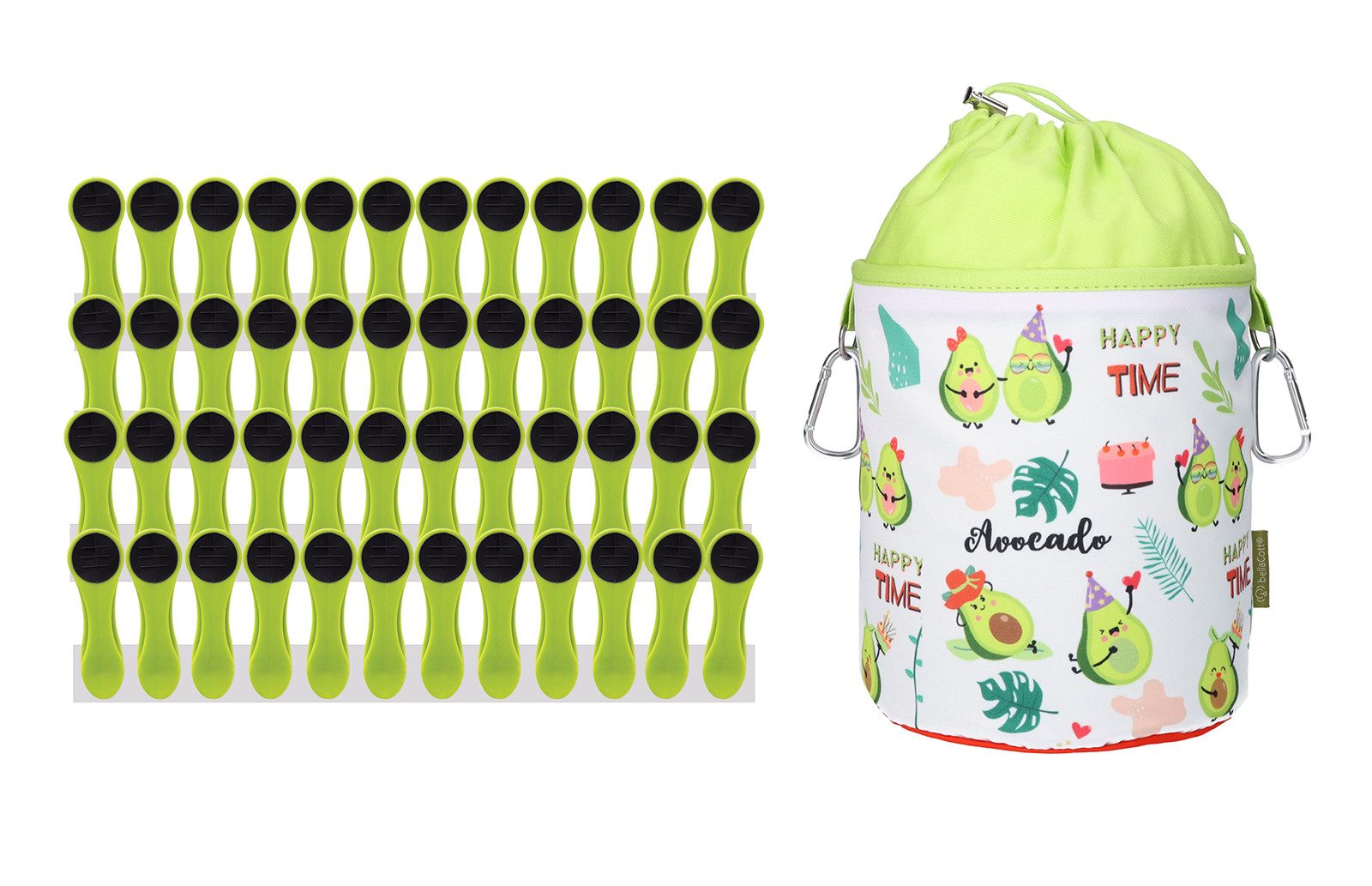 trendfinding Прищепки 48 Прищепки Grün, 1 Klammerbeutel Avocado, Mit neuester Klammertechnik für empfindliche Wäsche