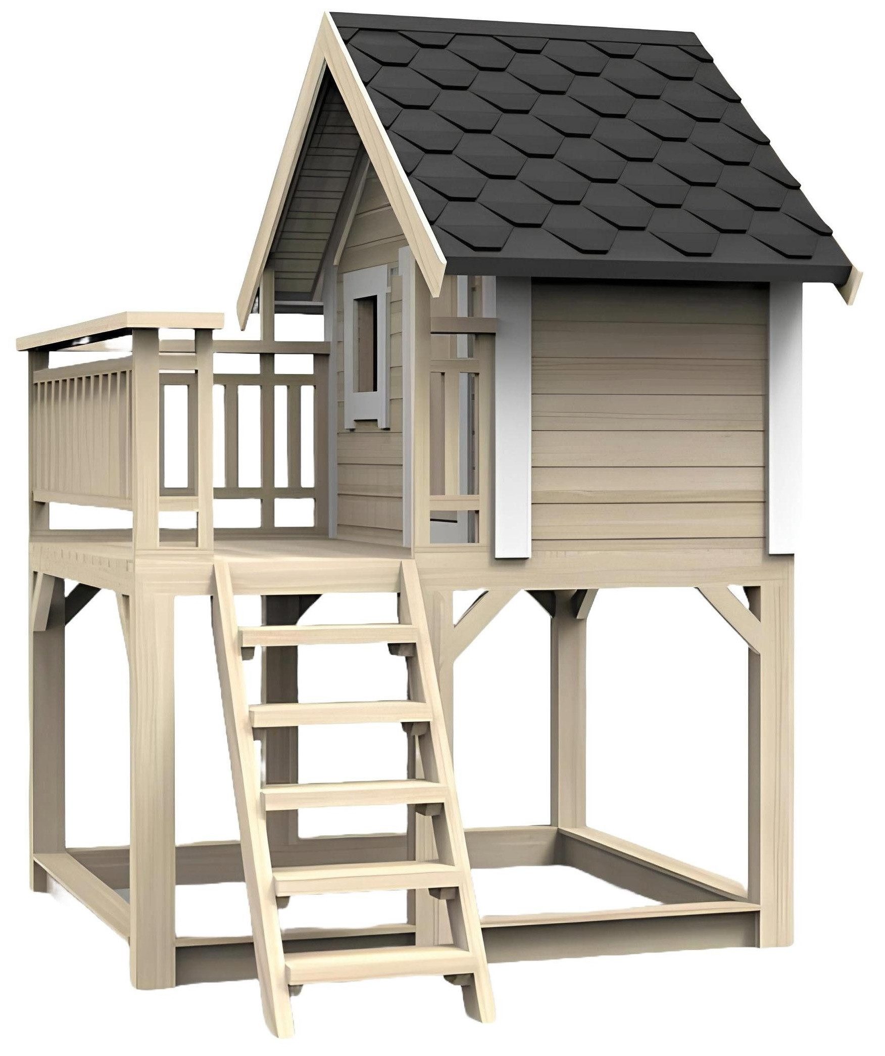 Xlmoebel Spielturm Spielplatz Hütte aus Holz für kreative Abenteuer im Freien, Hergestellt in Europa