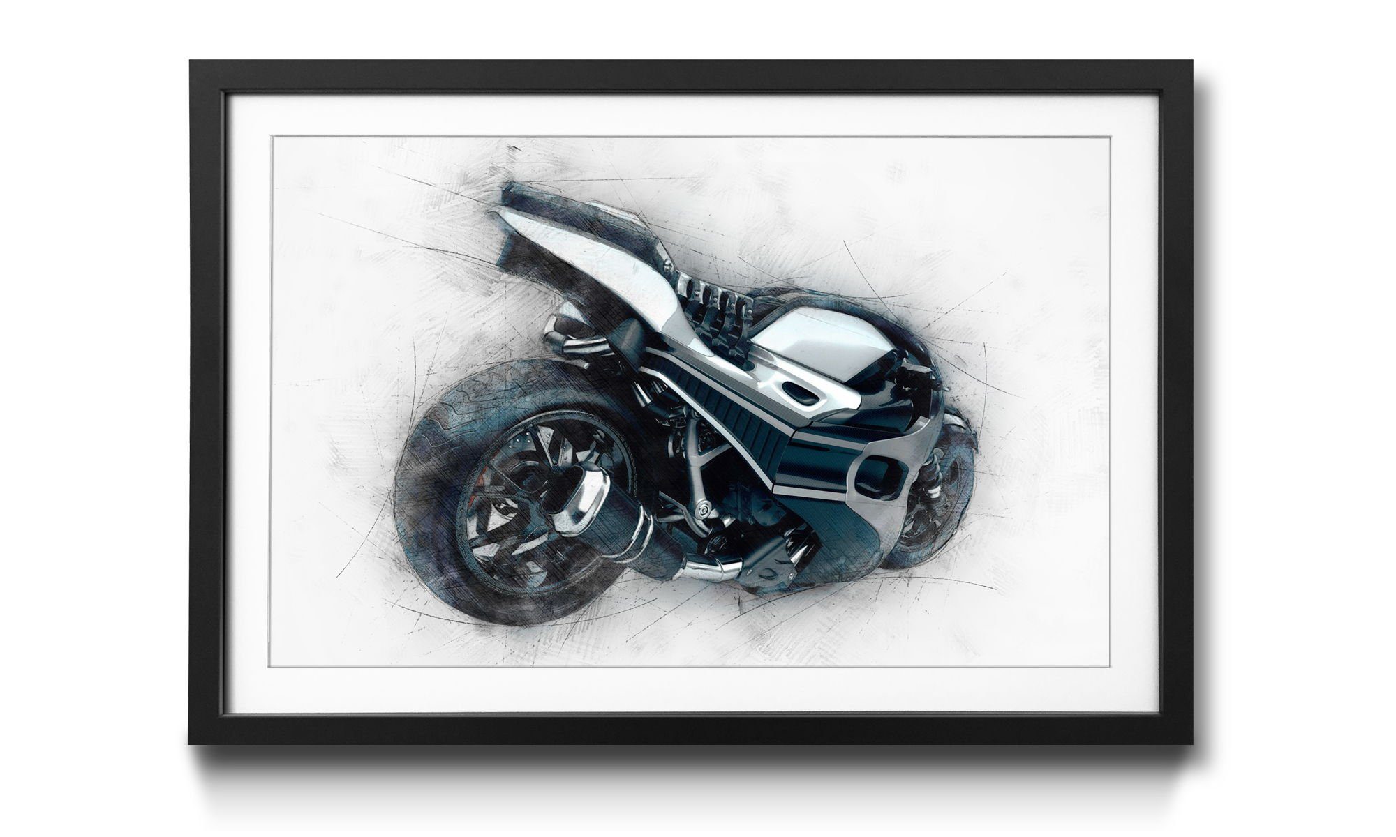 WandbilderXXL Bild mit Rahmen Future, Motorrad, Wandbild, in 4 Größen erhältlich