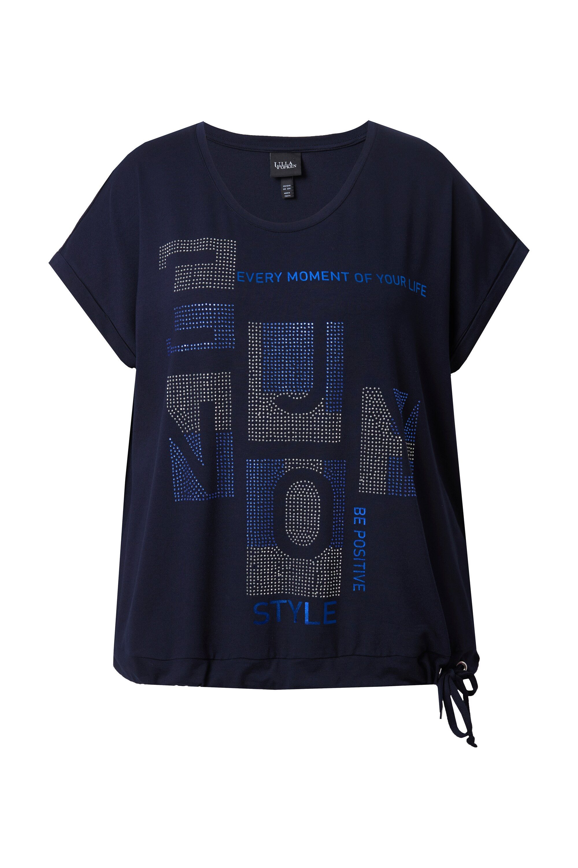 Ulla Popken T-Shirt T-Shirt Oversized Rundhals Halbarm Saumband günstig online kaufen