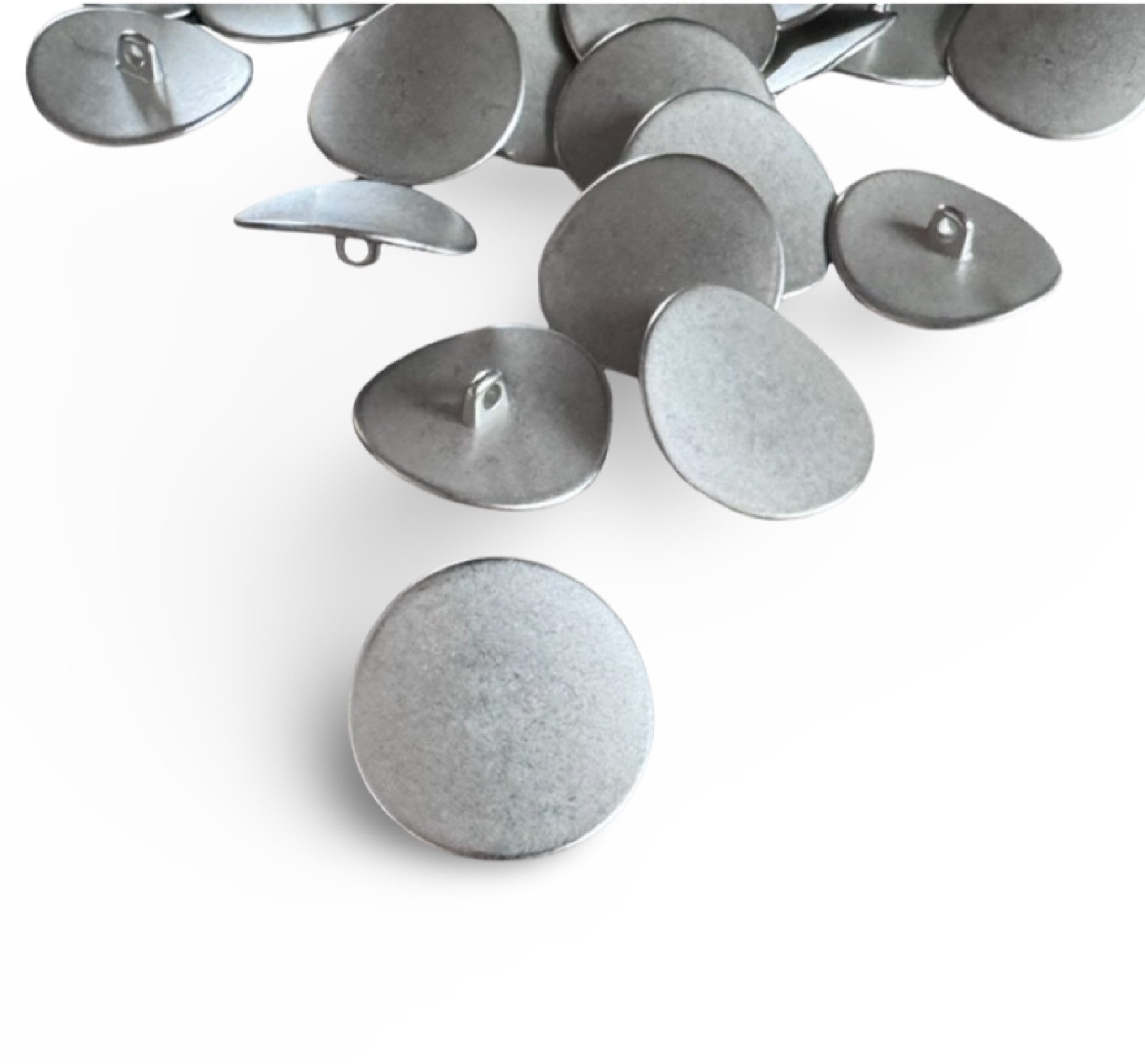 Hartmann-Knöpfe Knopf 1 Set (10 Кнопки) coole Form silber matt Кнопки aus Metall Ösenknöpfe