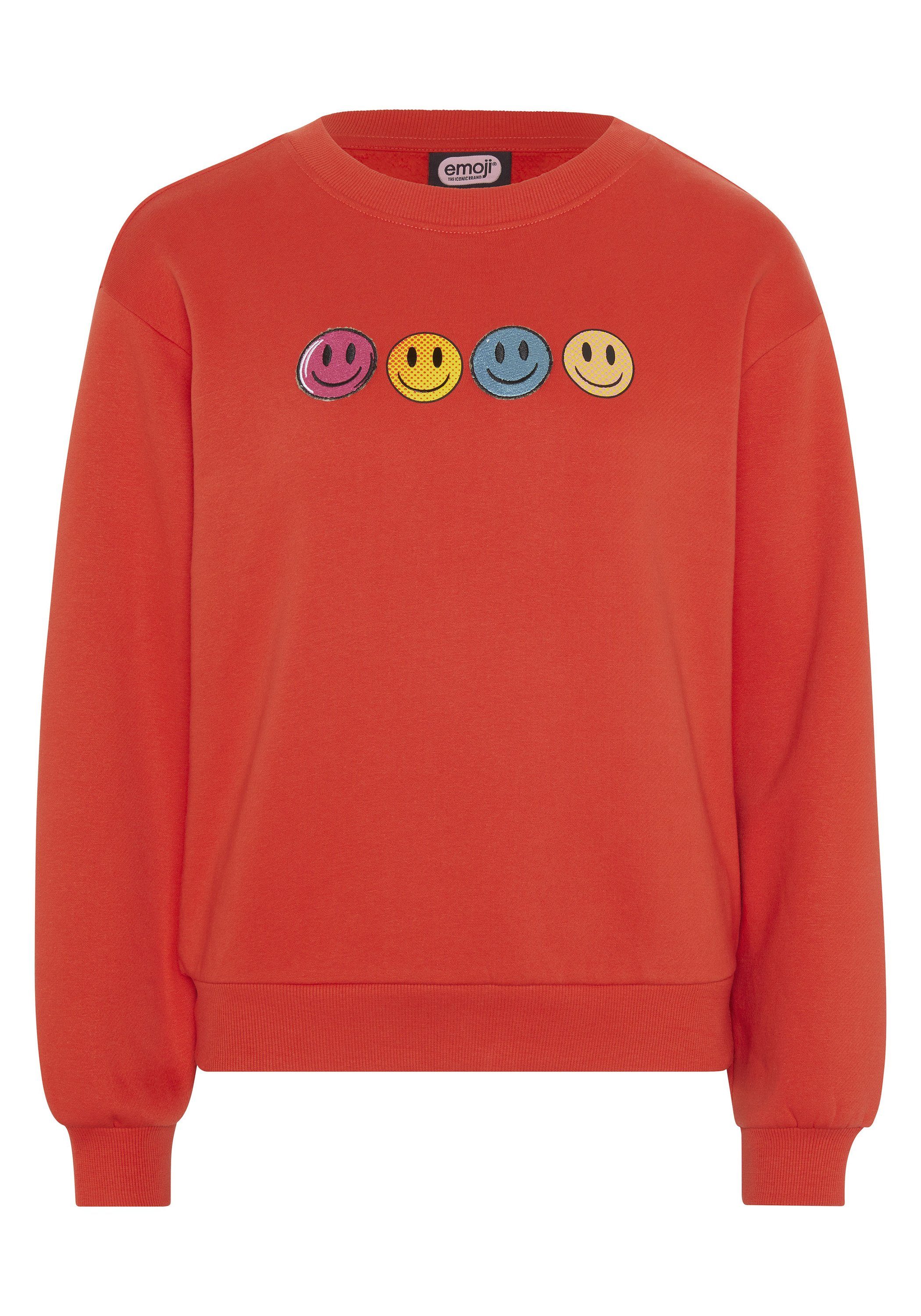 Emoji Sweatshirt mit Grinsegesicht-Motiven