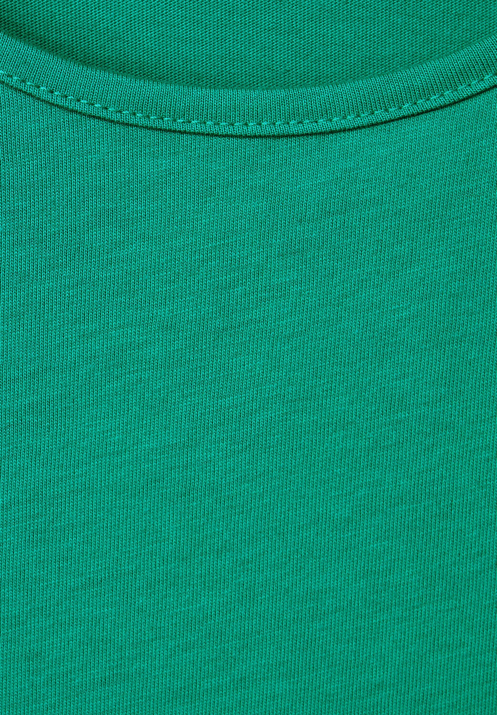 Langarmshirt in green STREET cameo dark Unifarbe ONE