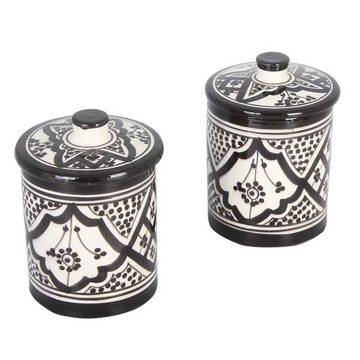 Casa Moro Zuckerdose Handbemalte Keramik Zuckerdose aus Marokko, KSF048, Keramik, (1-tlg), Kunsthandwerk aus Marrakesch