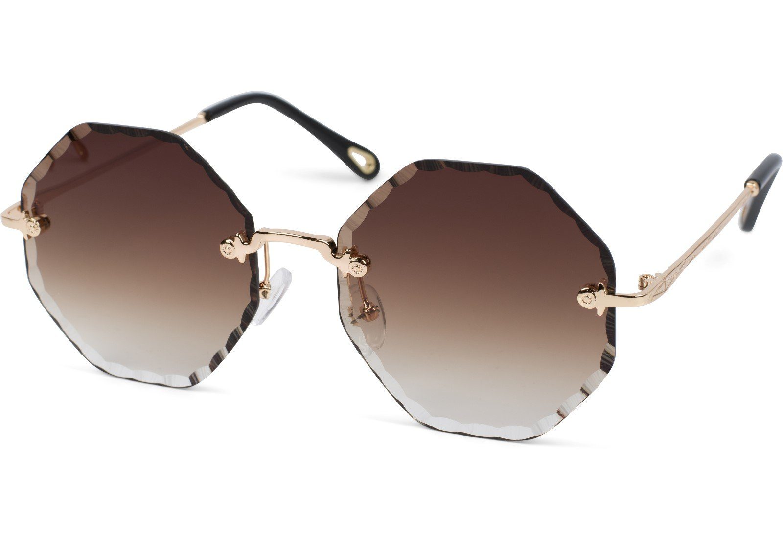 styleBREAKER Sonnenbrille (1-St) Getönt Gestell Gold / Glas Braun Verlauf