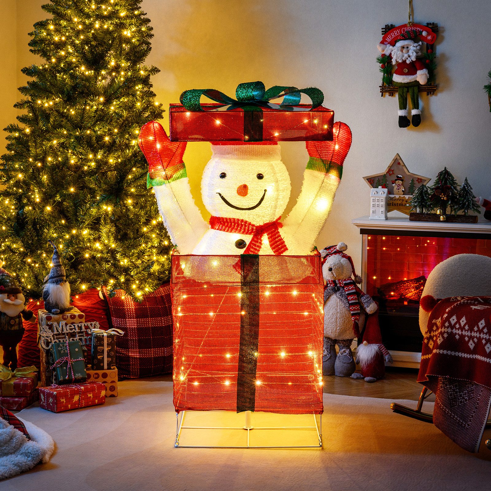 COSTWAY Schneemann (1 St), LED Weihnachtsdeko, Weihnachtsfigur, XXL günstig online kaufen