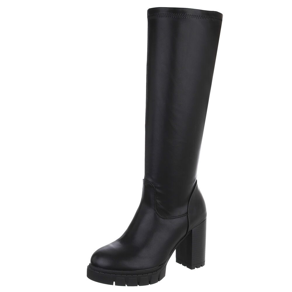 Ital-Design Elegante hohe Stiefel mit Blockabsatz für Damen High-Heel-Stief günstig online kaufen