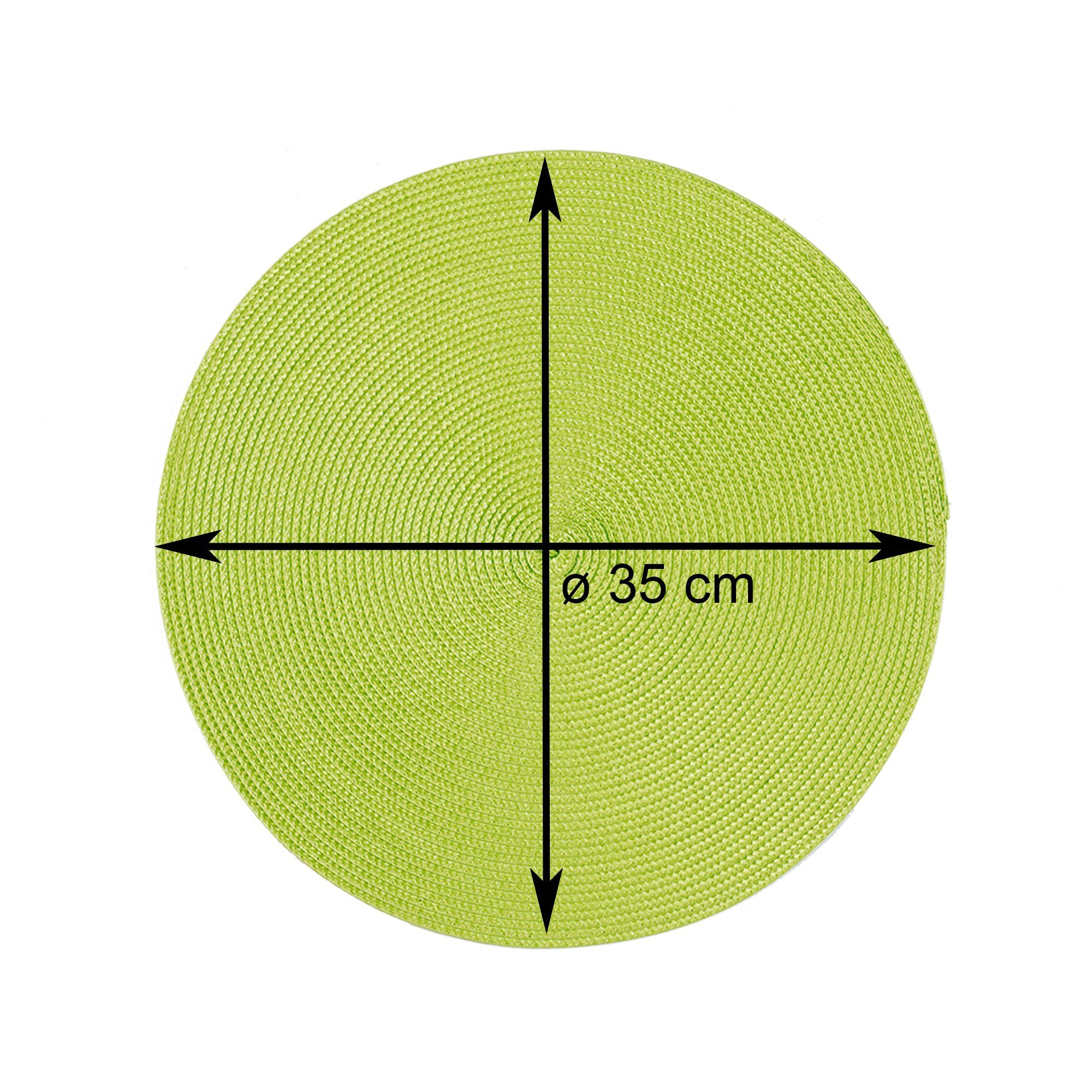 gefloc, Haus rund cm Platzset, und (4-St) Tischset 35 Set Platzset Anis 4er Deko, Ø abwaschbar Platzdeckchen