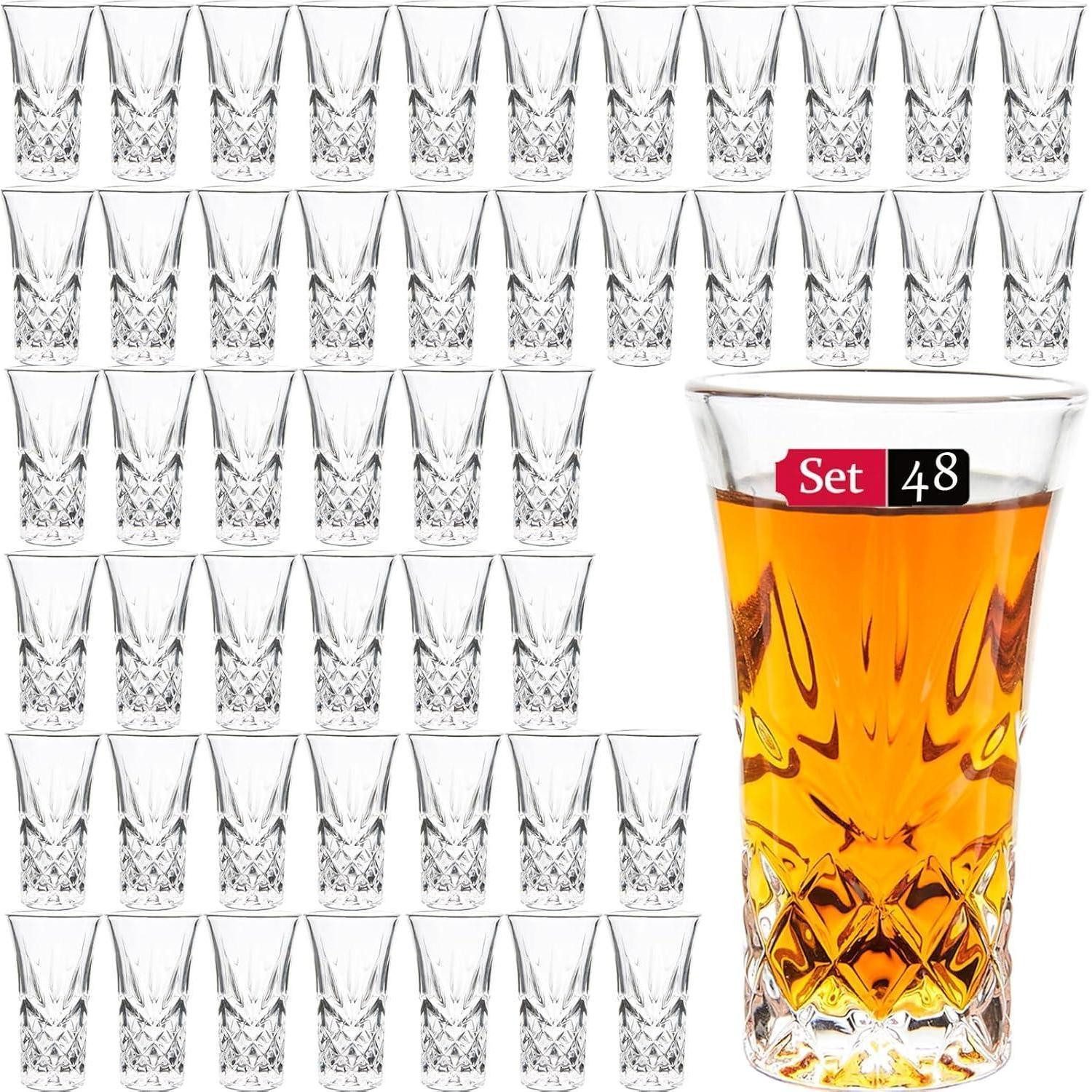 LuxusKollektion Schnapsglas Tequila Gläser Schwerer Boden 60ml 48 Stück