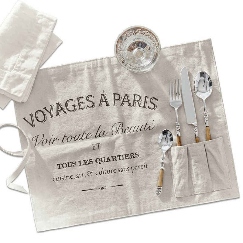 Platzset, Platzset 2er Set Voyage creme, Mirabeau