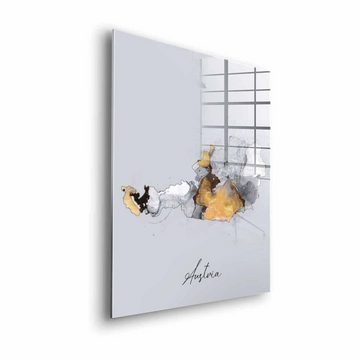 DOTCOMCANVAS® Acrylglasbild Abstract Countries - Austria - Acrylglas, Österreich Acrylglasbild Austria abstrakt weiß gold elegant Wandbild