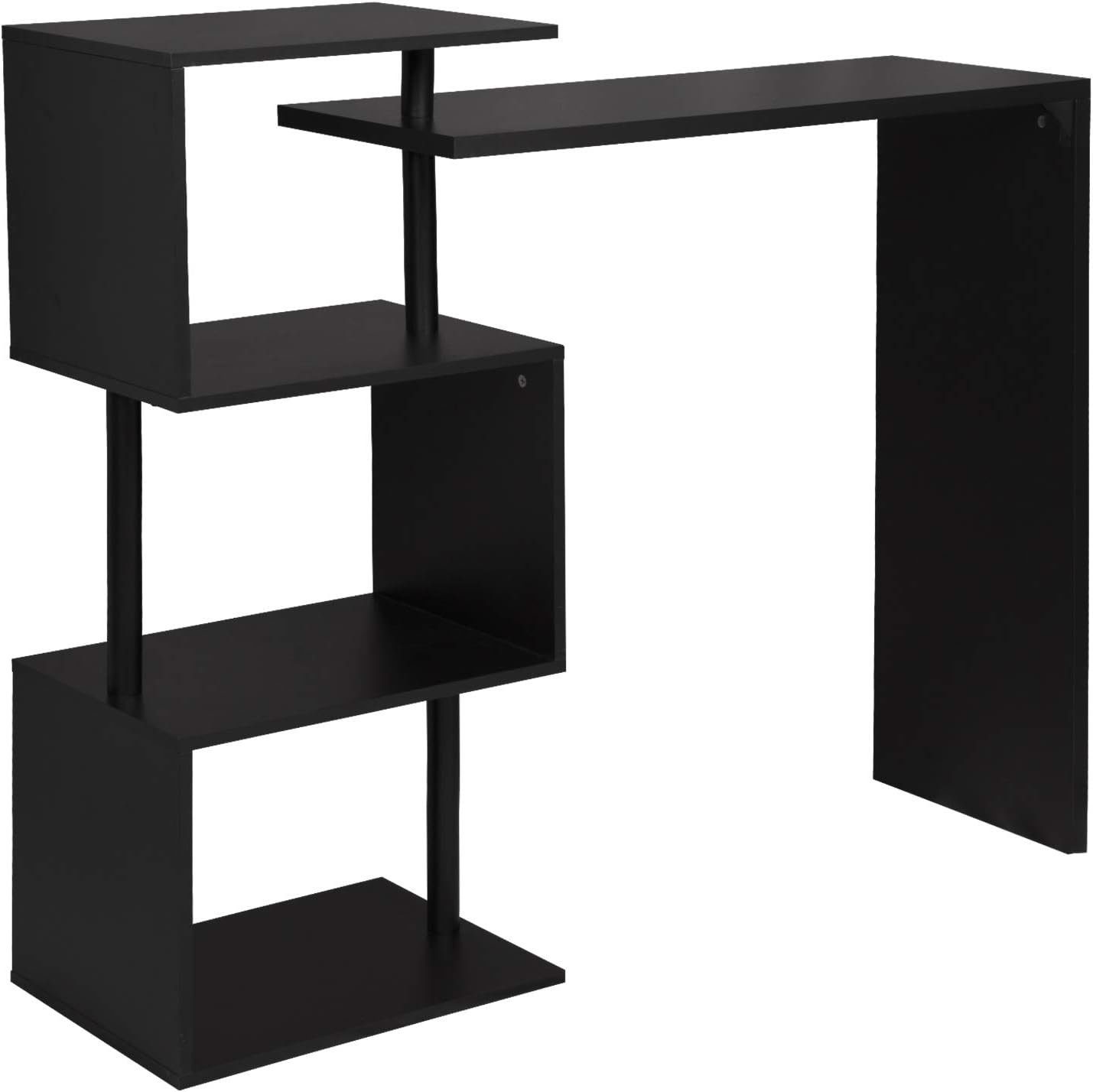 Woltu Bartisch (1-St), Stehtisch mit 3 Ablageflächen, aus Metall & MDF