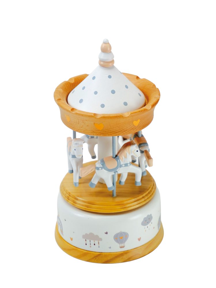 Musicboxworld Spieluhr Karussell mit Kindermotiven verziert