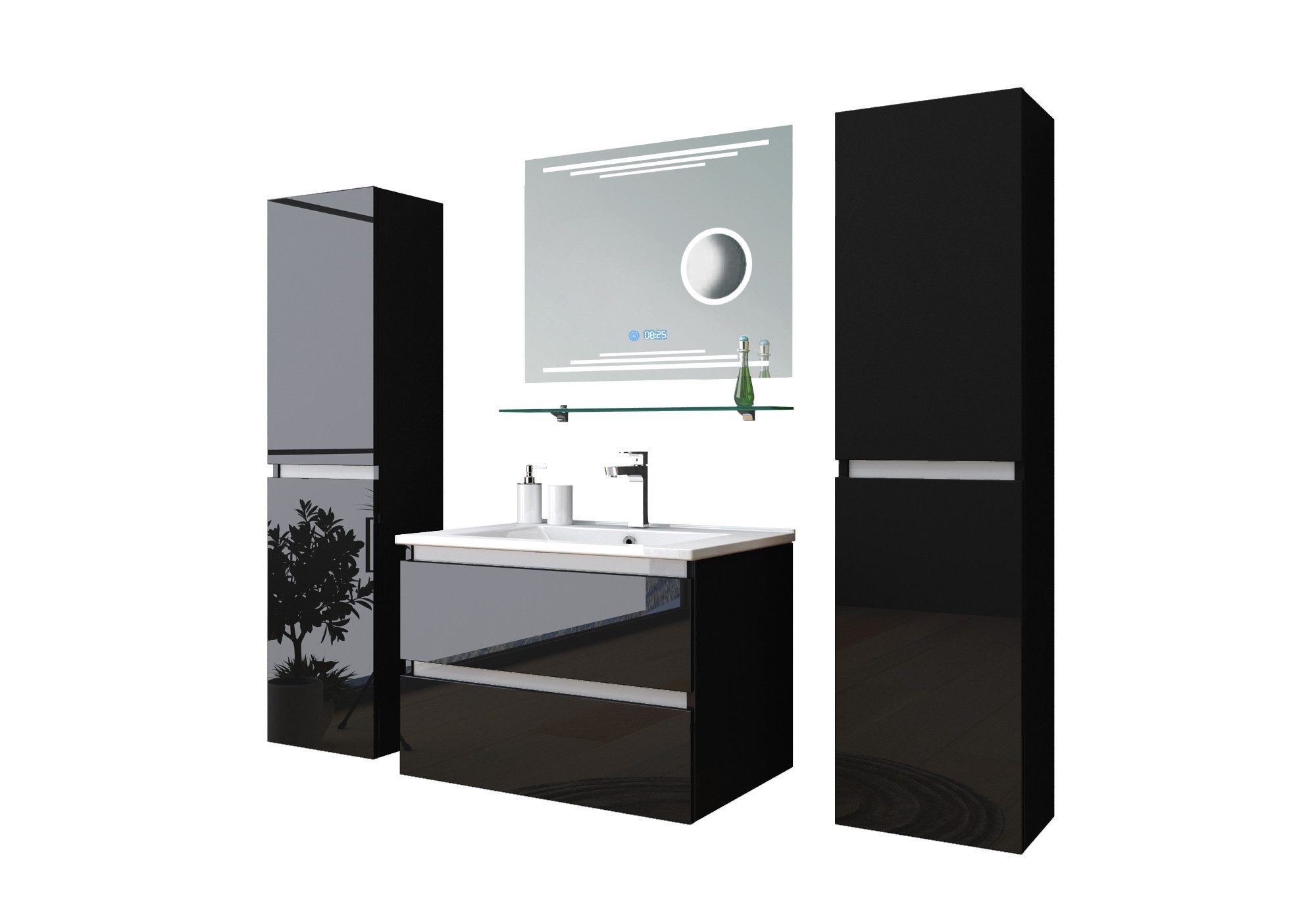 Homeline Badmöbel-Set Marcel Bad Möbel Set, Hochglanz mit oder ohne Kosmeti günstig online kaufen