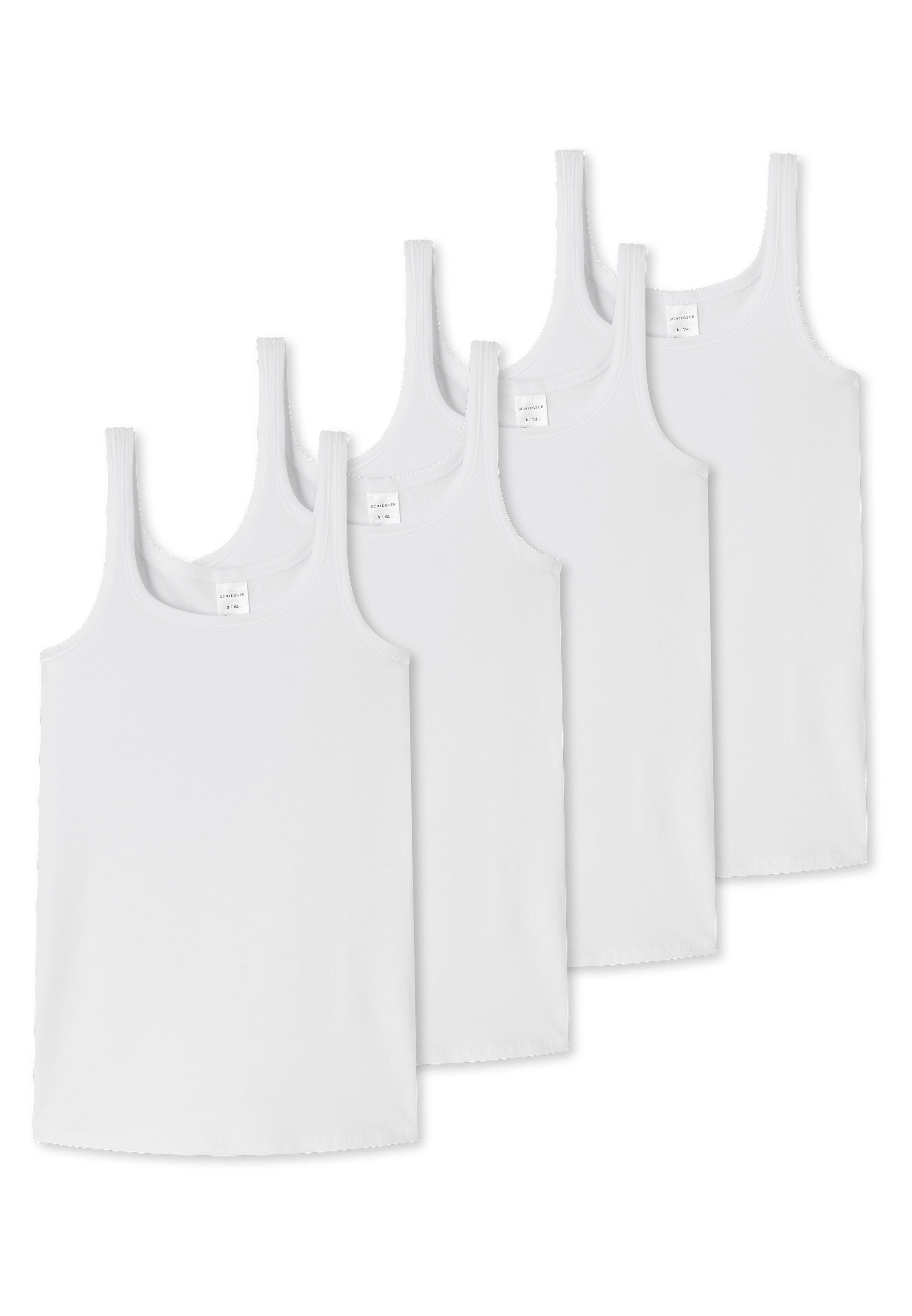 Schiesser Unterhemd 4er Pack Teens Girls 95/5 Cotton (Spar-Set, 4-St) Unterhemd / Top - Baumwolle