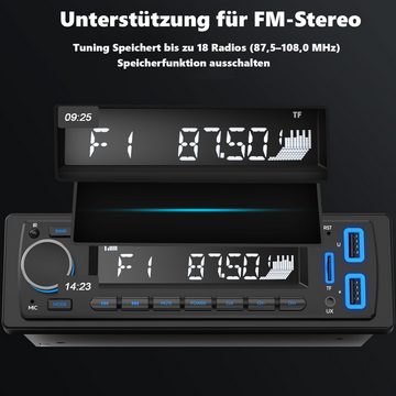 Avylet Autoradio mit Bluetooth Freisprecheinrichtung,7 Farben FM Autoradio (FM radio, Equalizer, Spotify, 7 Farben Buntes Licht, Autoradio 1 Din mit 2 USB/AUX/SD Karte/MP3-Player)