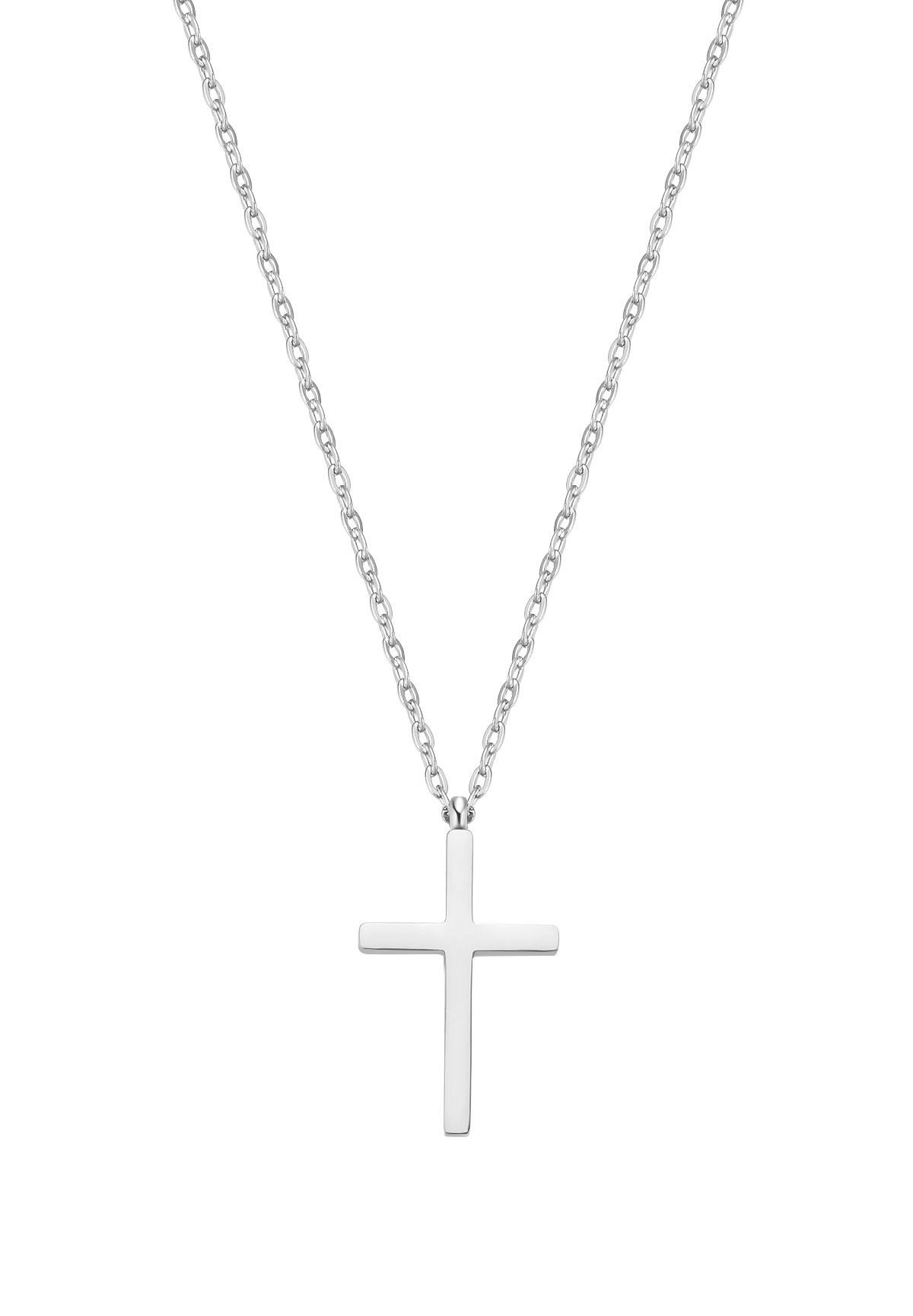 Hey Happiness Kreuzkette mit Anhänger Kreuz, wasserfest, Elegante Damen Halskette in 2 Длинаn, vergoldet
