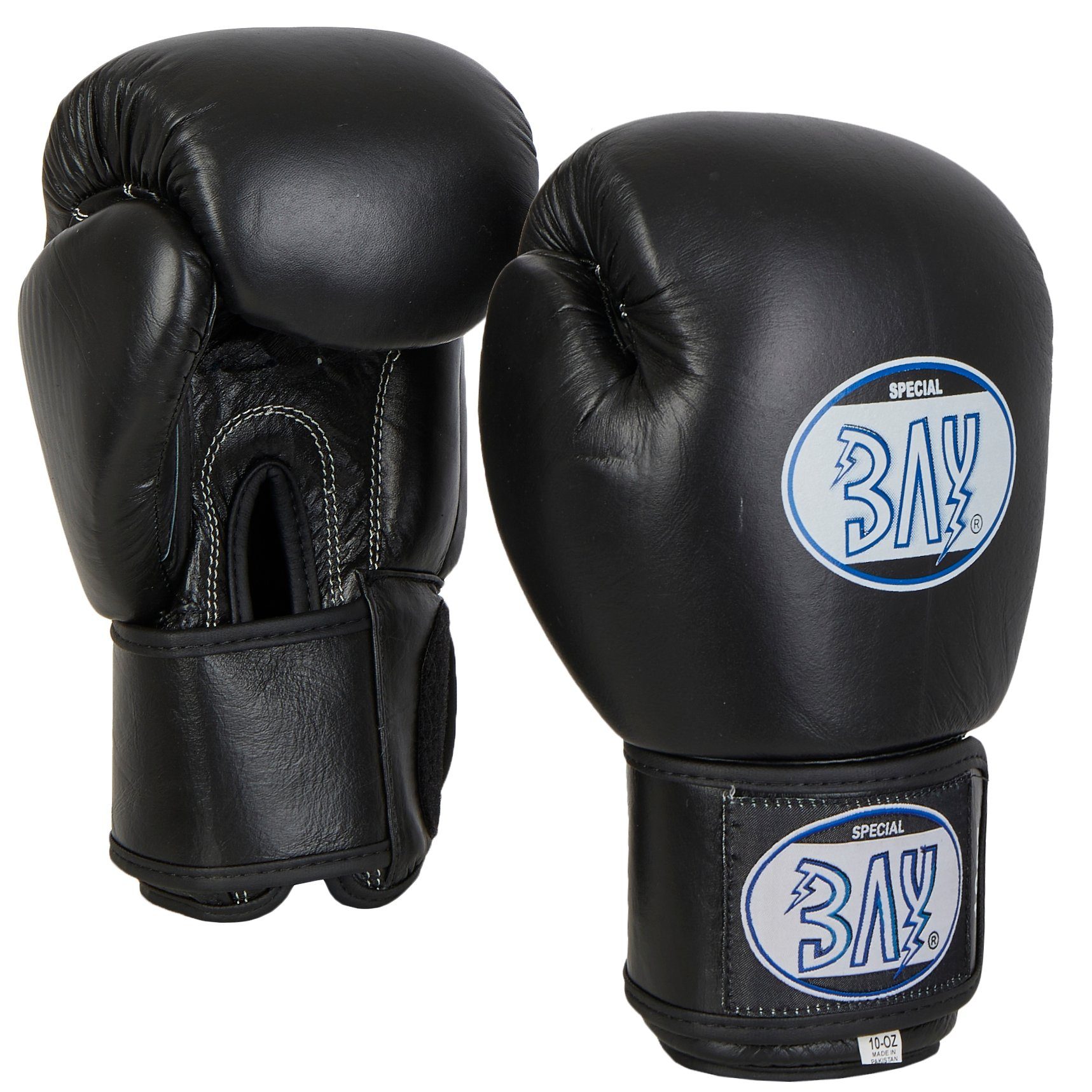Boxhandschuhe KO Fighter Leder Box-Handschuhe schwarz 10-16 UZ Kickboxen Thaiboxen
