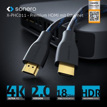 sonero sonero X-PHC011-015 Premium Zertifiziertes High Speed HDMI Kabel mit HDMI-Kabel