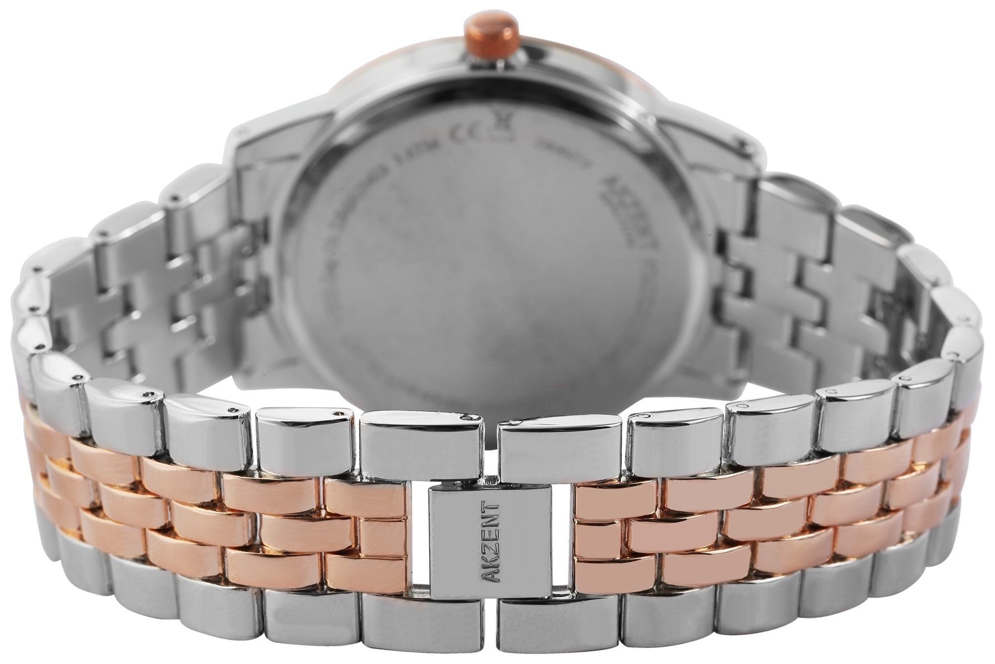 AKZENT Quarzuhr Alyan mit Metall silberfarbig Armbanduhr Herren aus Gliederband