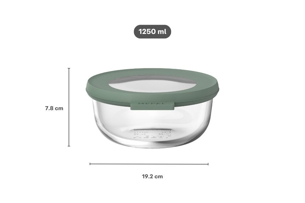 Mepal Aufbewahrungsbox Mepal Cirqula 1200 ml Glasbehälter mit deckel - Nordic sage