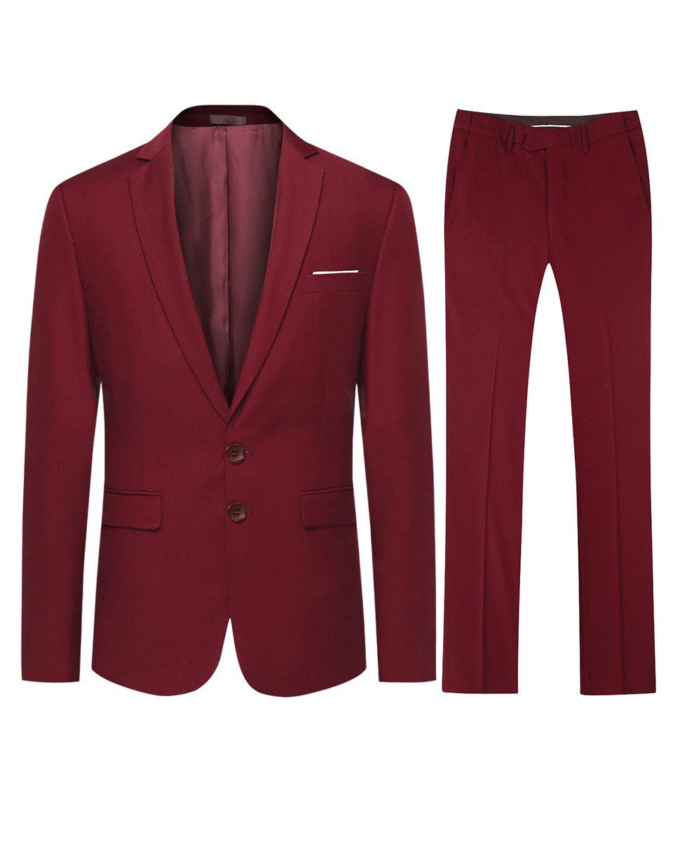 Allthemen Anzug (2 tlg) Herren Slim Fit Anzüge Modern Herrenanzug für Business