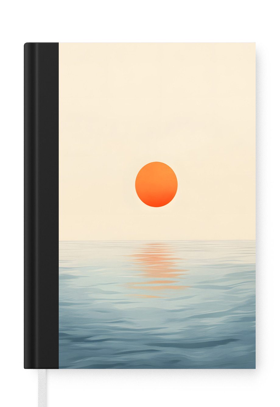 MuchoWow Notizbuch Sonne - Orange - Meer, Notebook, Notizblock a5, Tagebuch, Journal Liniert