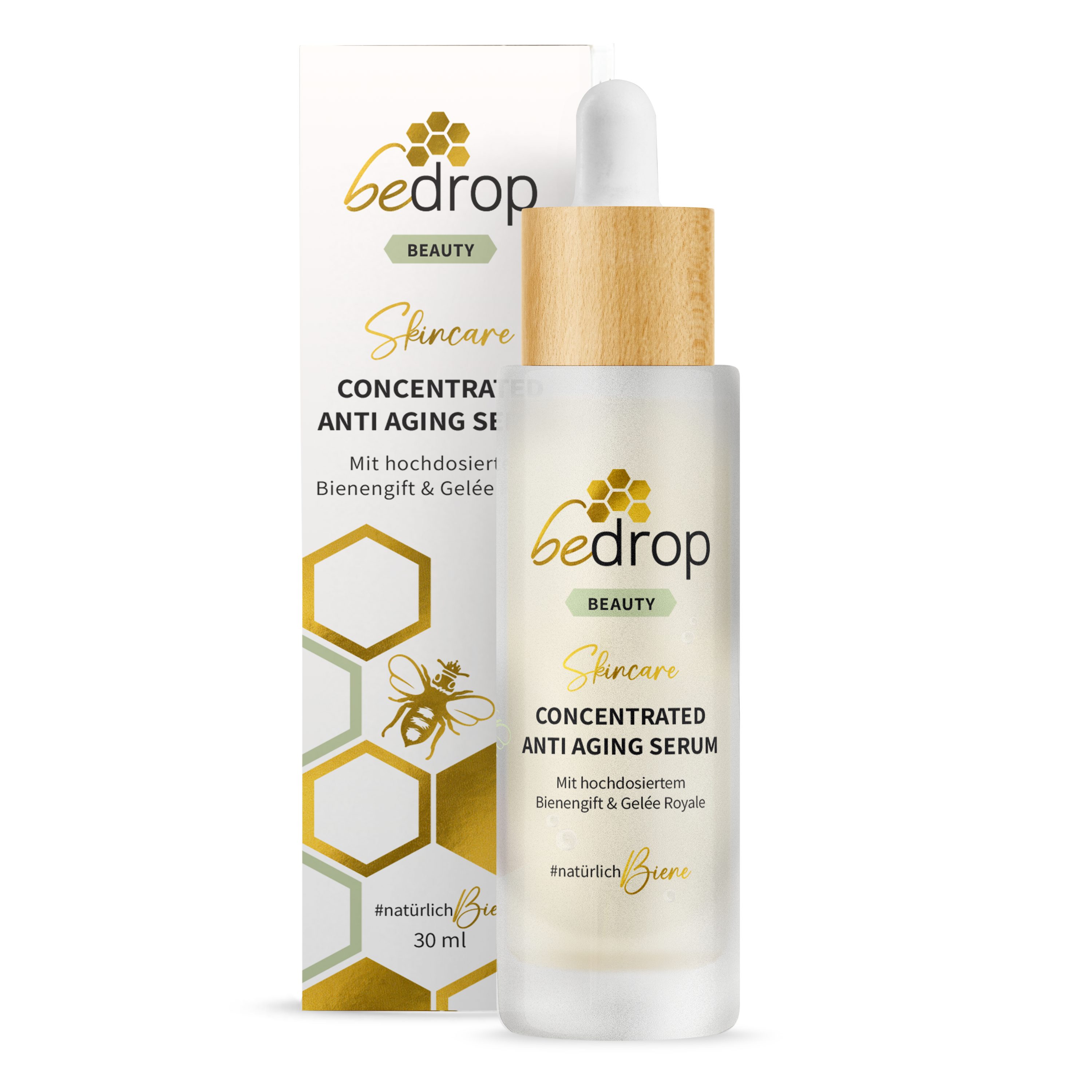 bedrop Anti-Falten-Serum CONCENTRATED ANTI AGING SERUM mit hochdosiertem Bienengift - 30ml, 1-tlg., Reichhaltiges Gesichtsserum, einzigartig mit straffendem Bienengift