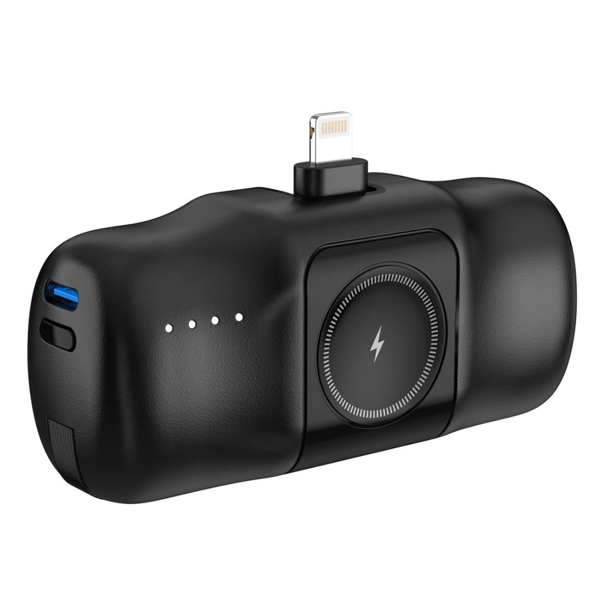 Wozinsky WF16-YLS Mini Powerbank 5000 mAh (5 V), kompatibel mit Apple Watch, induktives Laden, Mehrfachanschluss