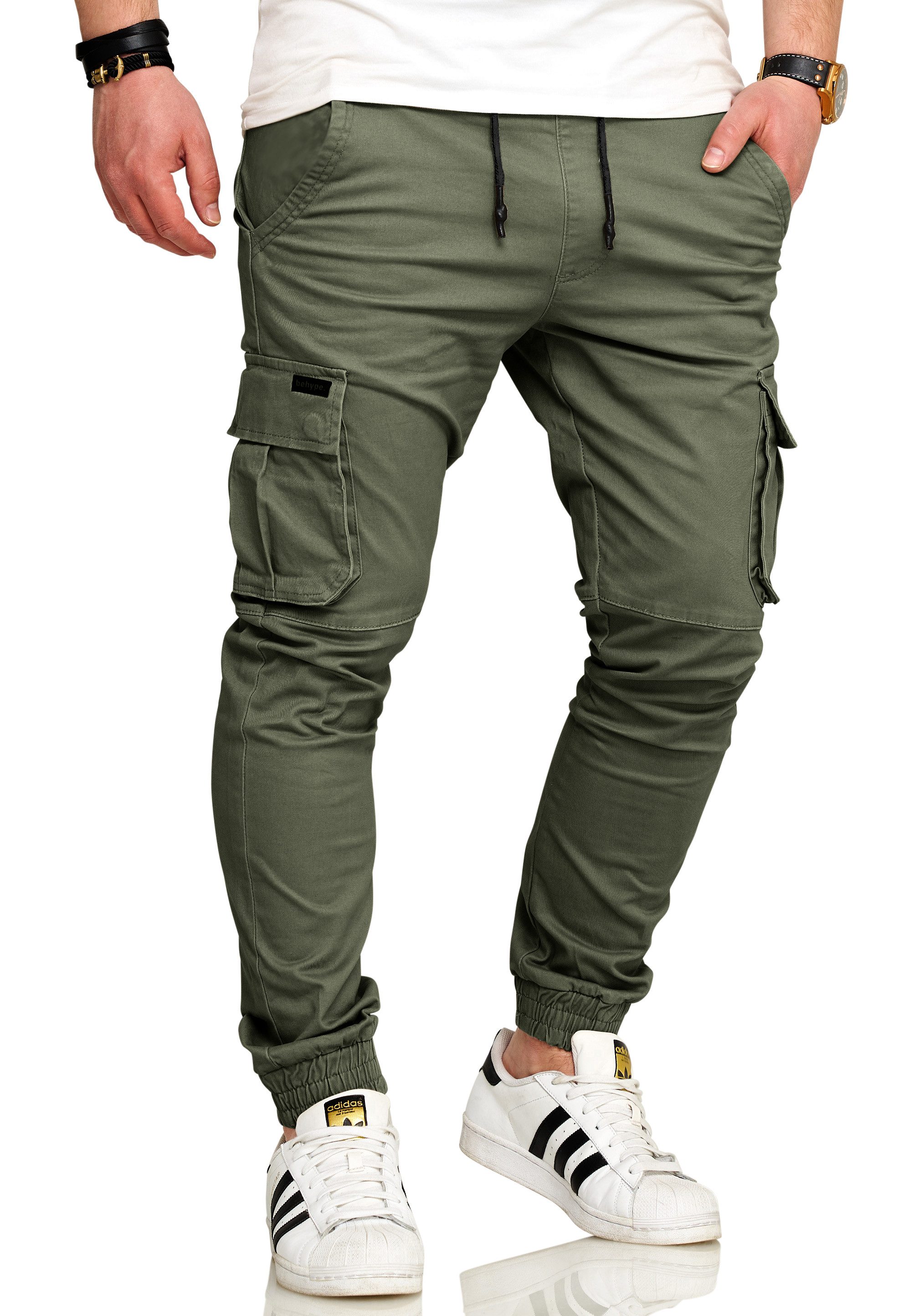 SOULSTAR Cargohose S2LOM Herren Chino Jogger Jeans Hose Stoffhose Freizeithose