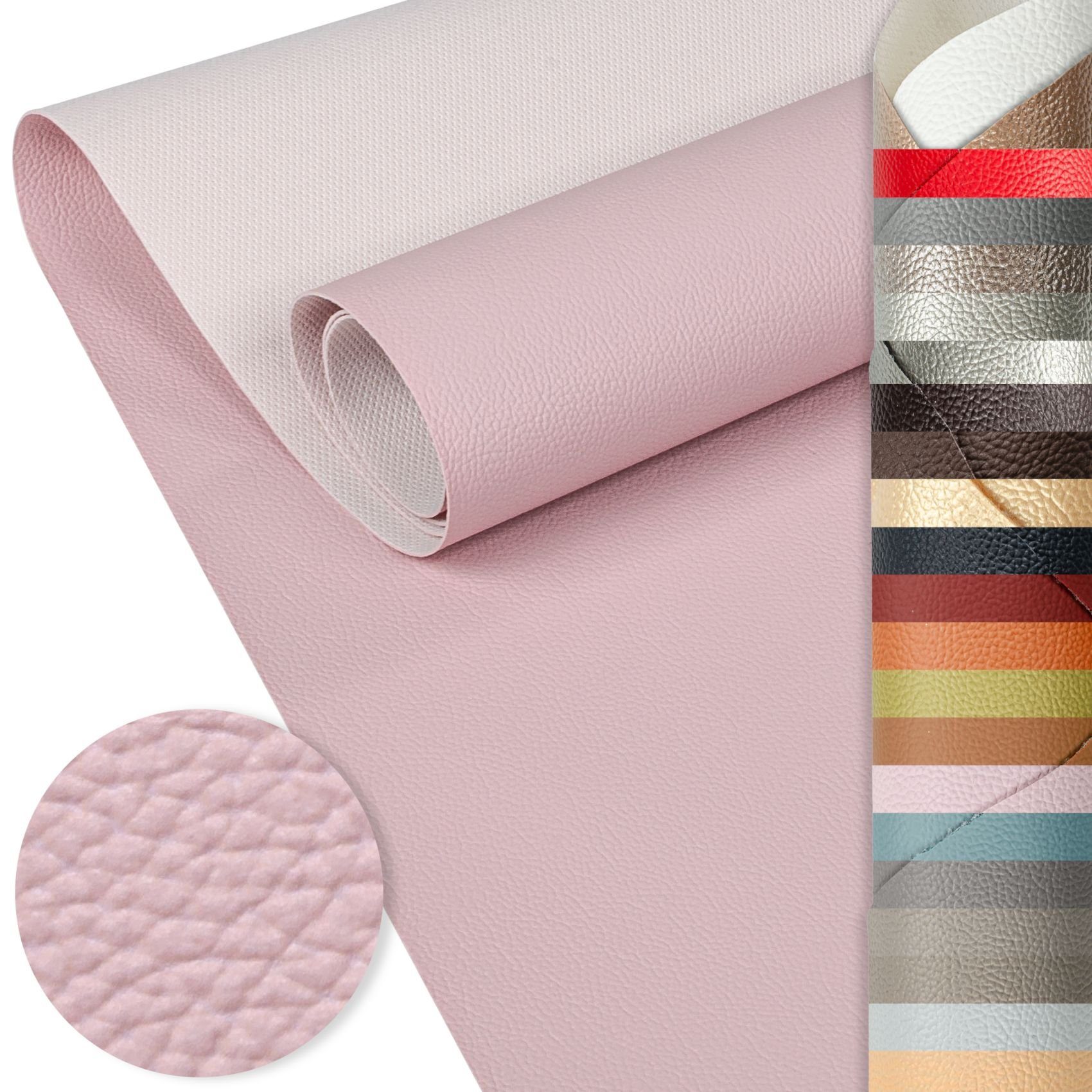 ANRO Stoff Kunstleder Polsterstoff Lederimitat zum Nähen & Beziehen, Wasserundurchlässig Robust Hochwertig Kreativkunstleder Möbelstoff