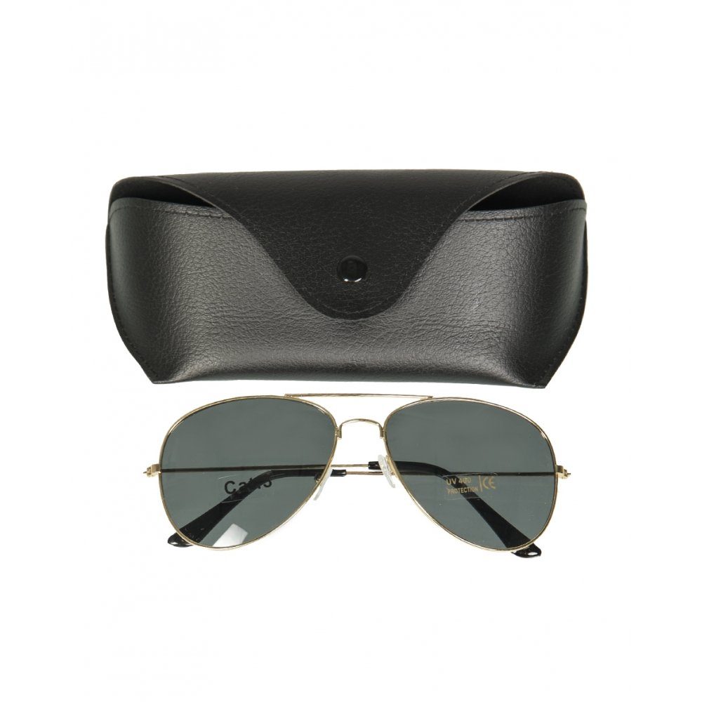 Mil-Tec Pilotenbrille US PILOTENSONNENBRILLE GOLD M.ETUI günstig online kaufen