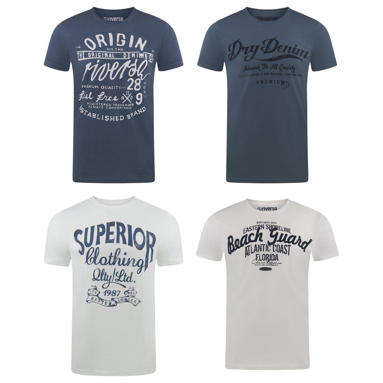riverso T-Shirt Herren Printshirt RIVLeon Regular günstig online kaufen