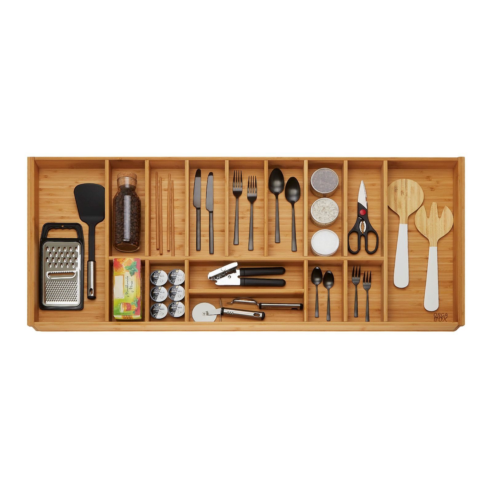 SO-TECH® Besteckeinsatz Bambus Besteckkasten ORGA-BOX 3 für Nobilia-Küche a günstig online kaufen