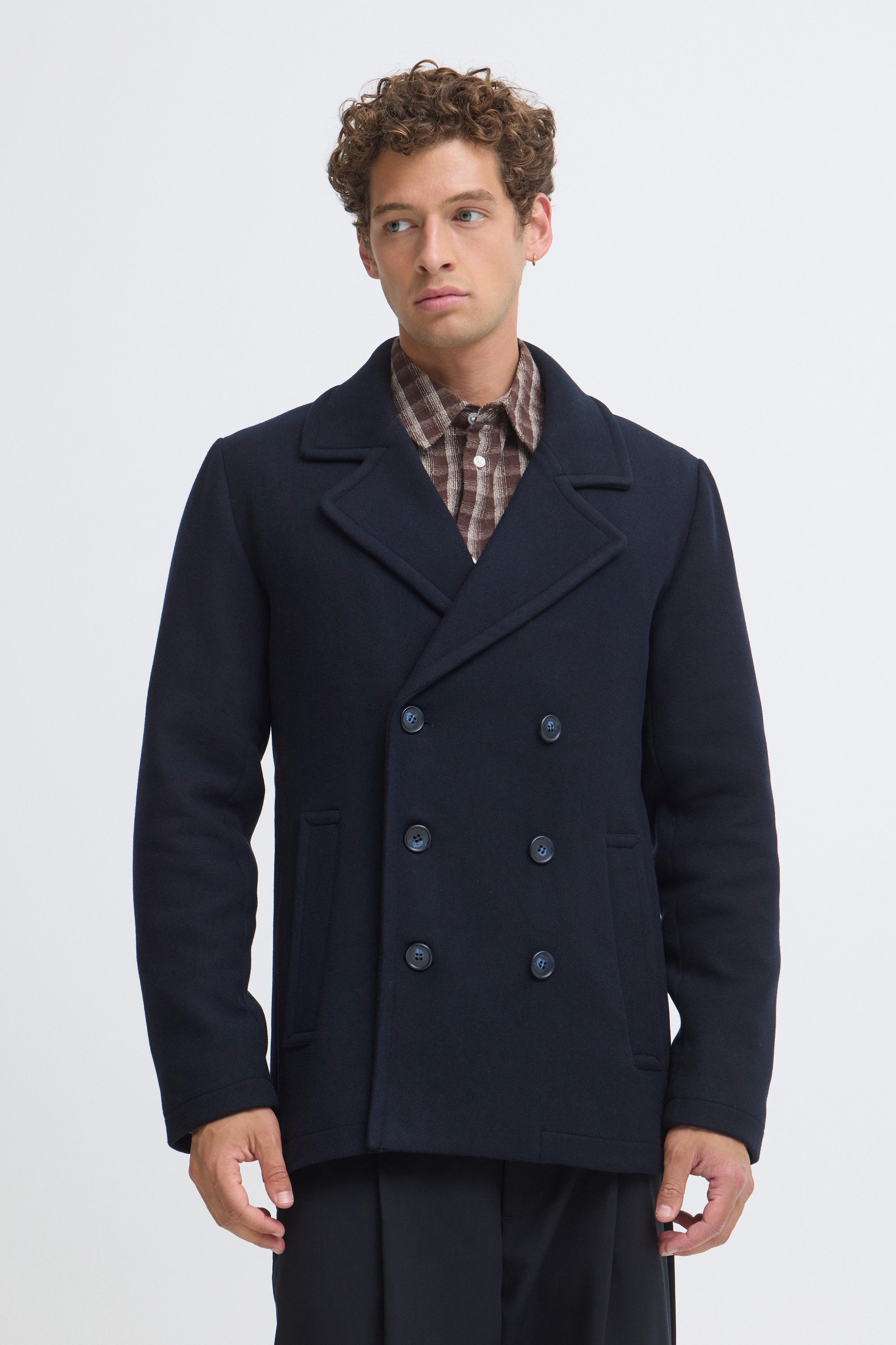 Casual Friday Wolljacke CFMets Schicke Wolljacke mit doppelter Knopfleiste