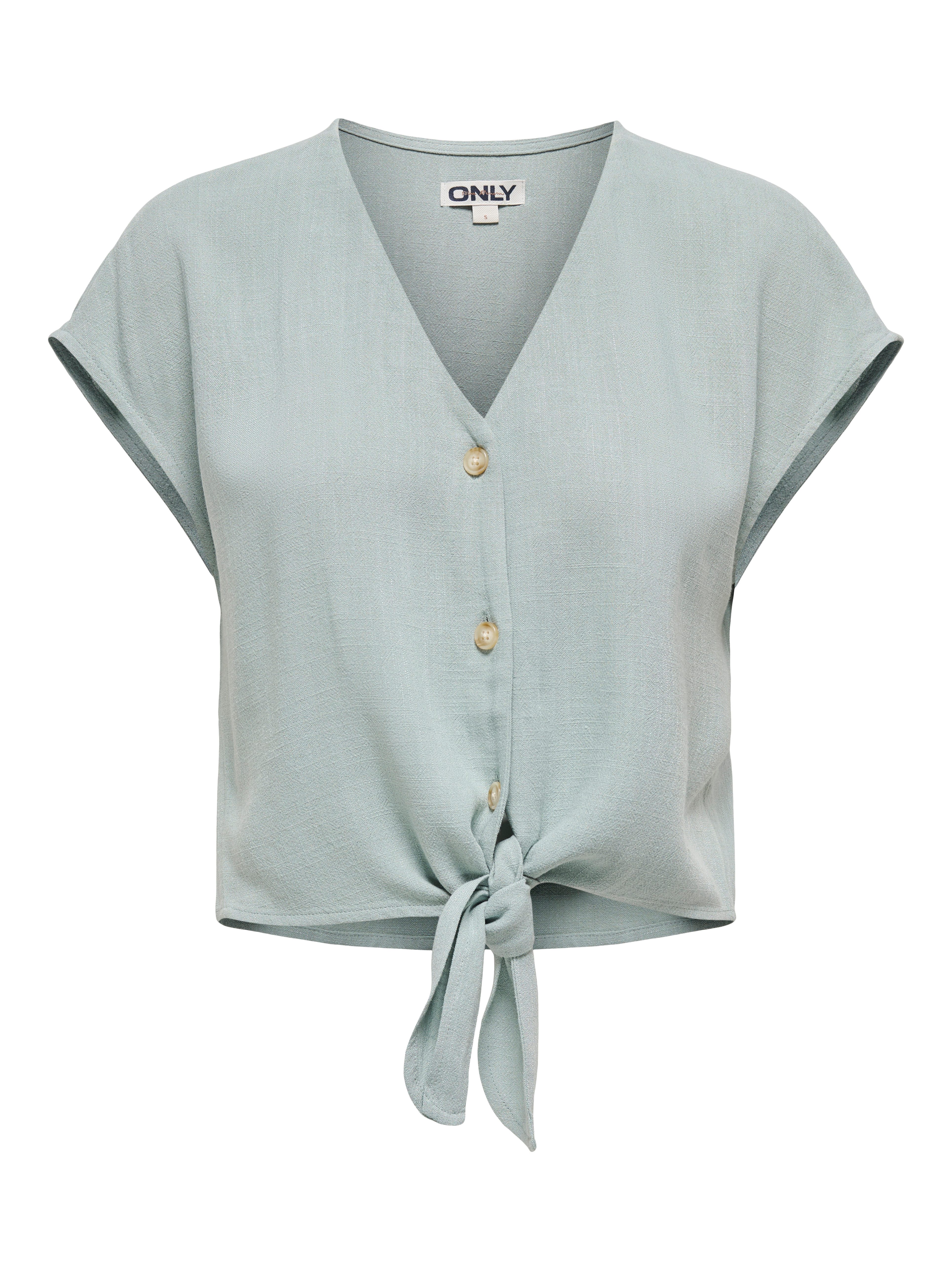 Kurzarmbluse ONLSIESTA SS KNOT LIN BL SHIRT PNT NOOS