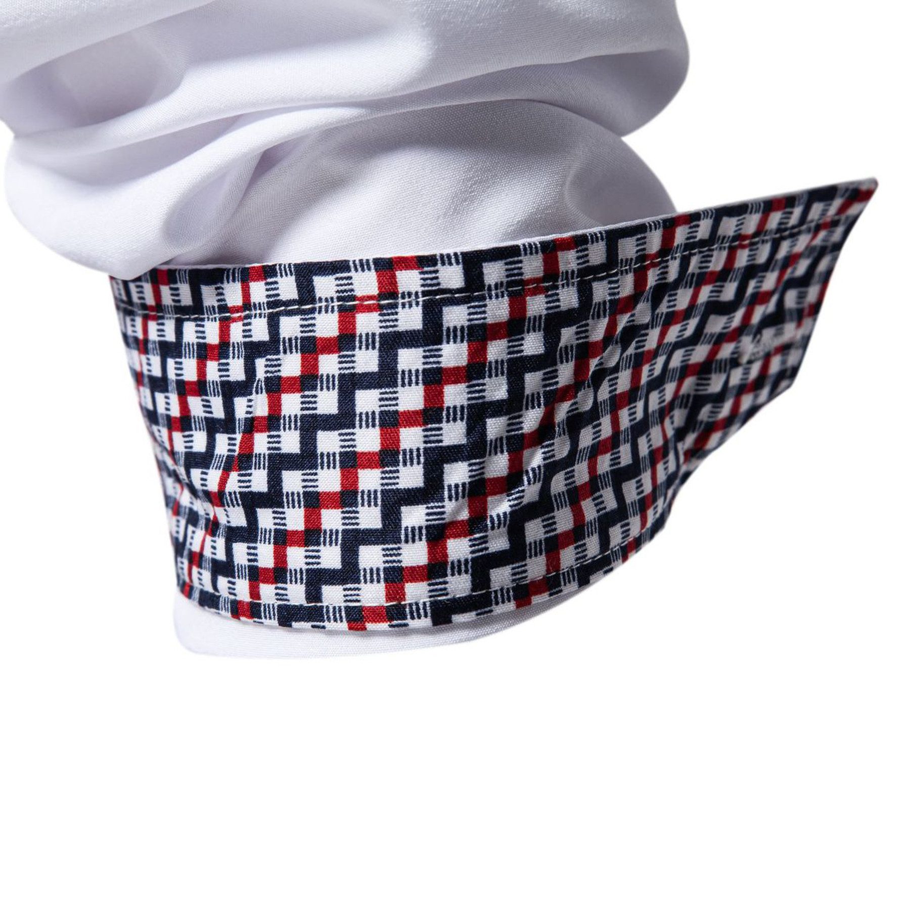 Allthemen Langarmhemd mit stylischen Gingham-Kontrastdetails – Bild 5 von 5