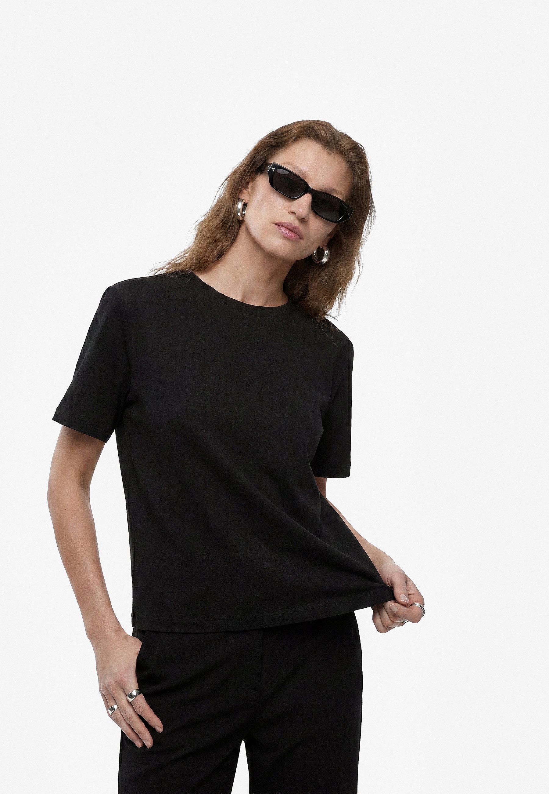 Koton T-Shirt Koton Baumwoll-T-Shirt Rundhals