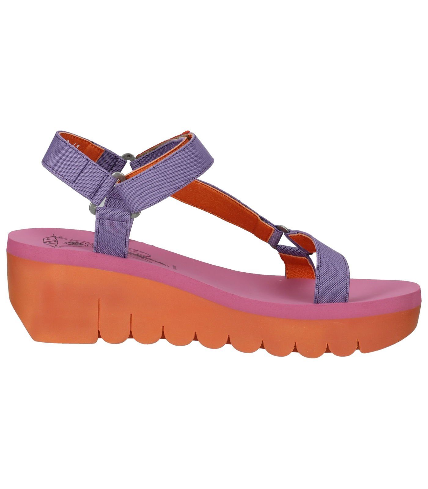 Fly London Sandalen Leder Orange Keilsandalette