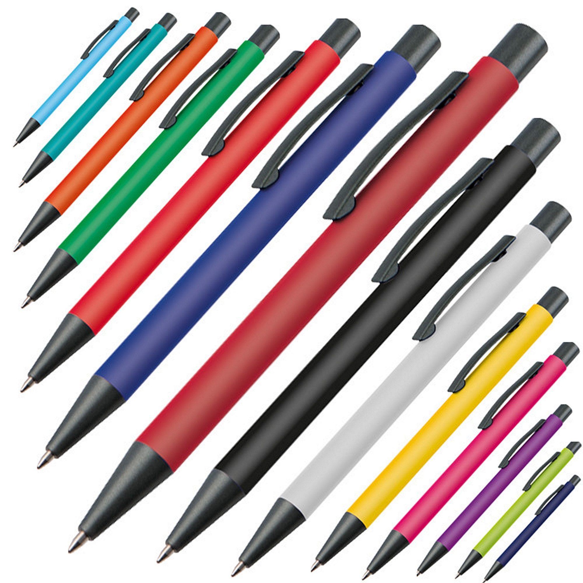 Kugelschreiber 14 Kugelschreiber / mit Clip aus Metall / 14 verschiedene Farben