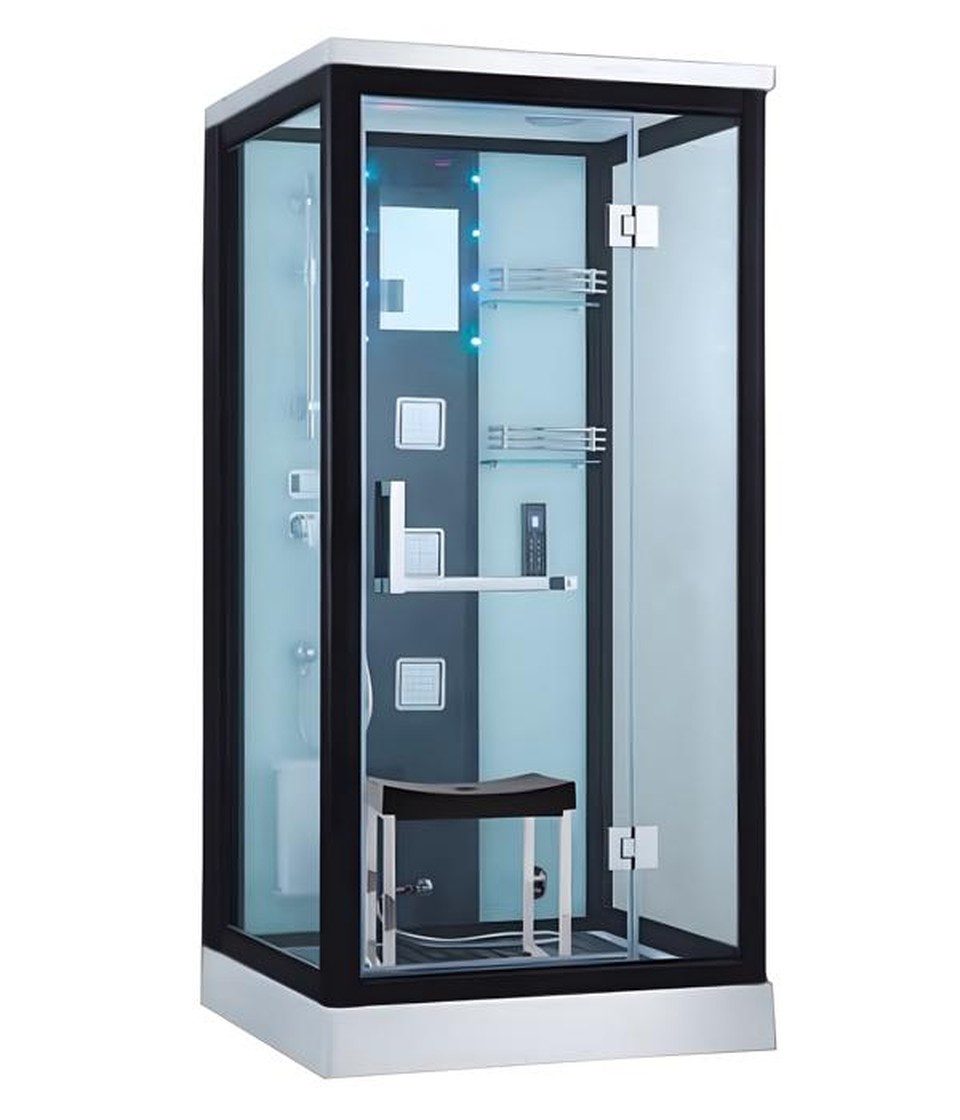 Xlmoebel Dampfdusche Wellnessdusche von XLMOEBEL mit Massagedüsen und LED-Beleuchtung, BxT: 100x100 cm, 1-tlg., Made in Europa