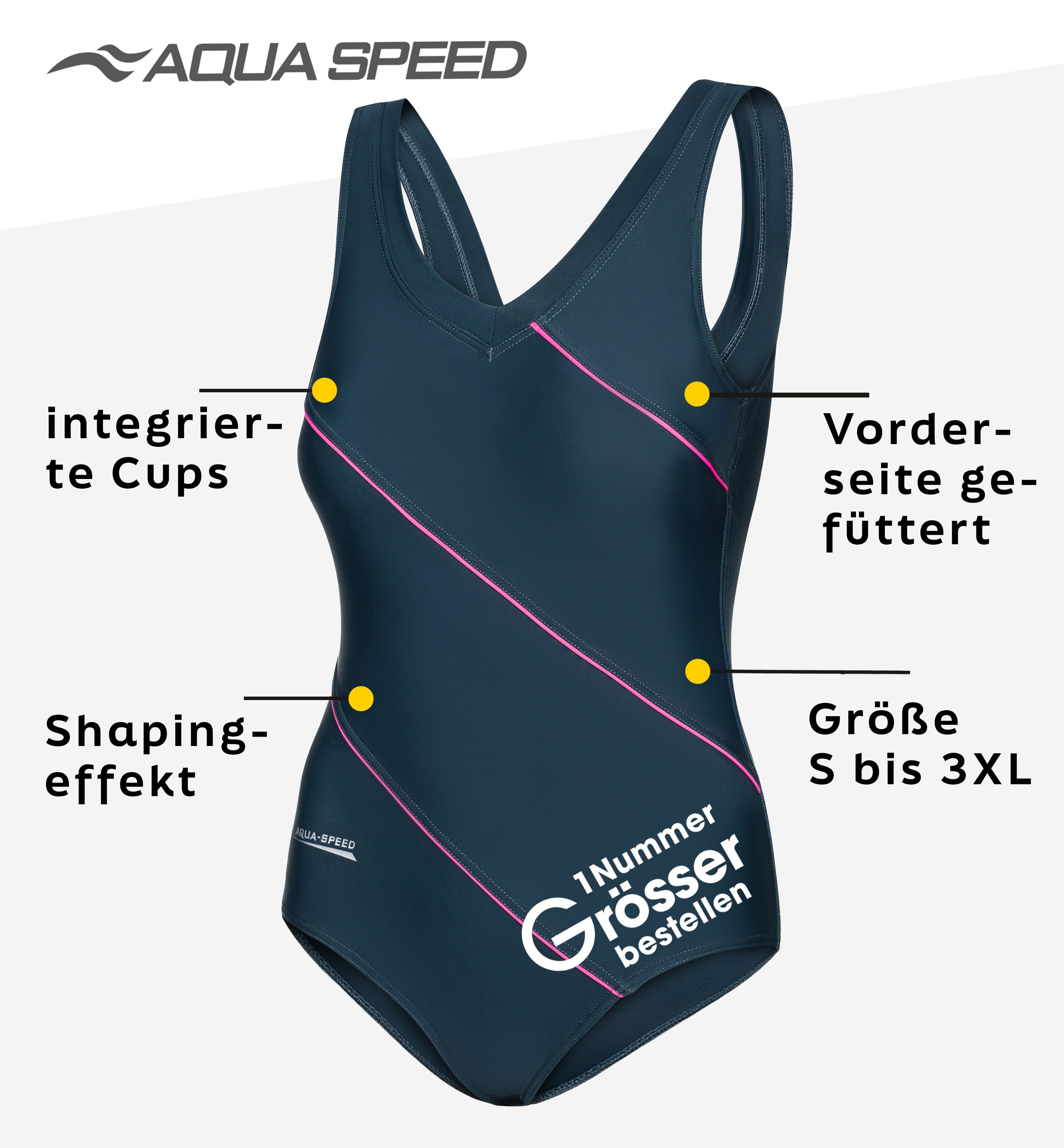 Aqua Speed Badeanzug Aqua Speed SOPHIE Badeanzug Dameneinteiler - Gr. 38-54 günstig online kaufen