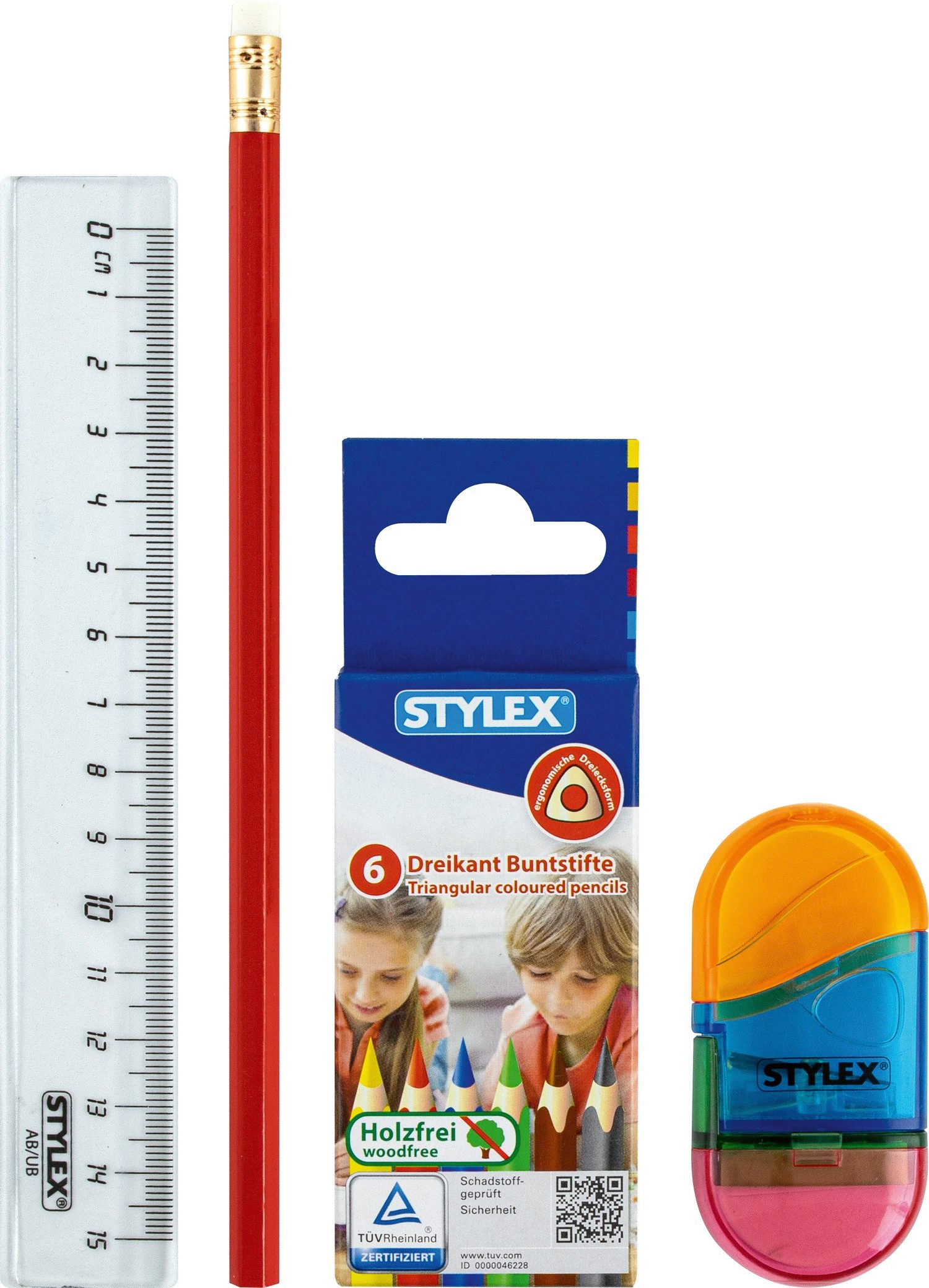 Stylex Schreibwaren Schultüte Schultüte 4-teilig gefüllt / Länge: 35cm / "Dino"