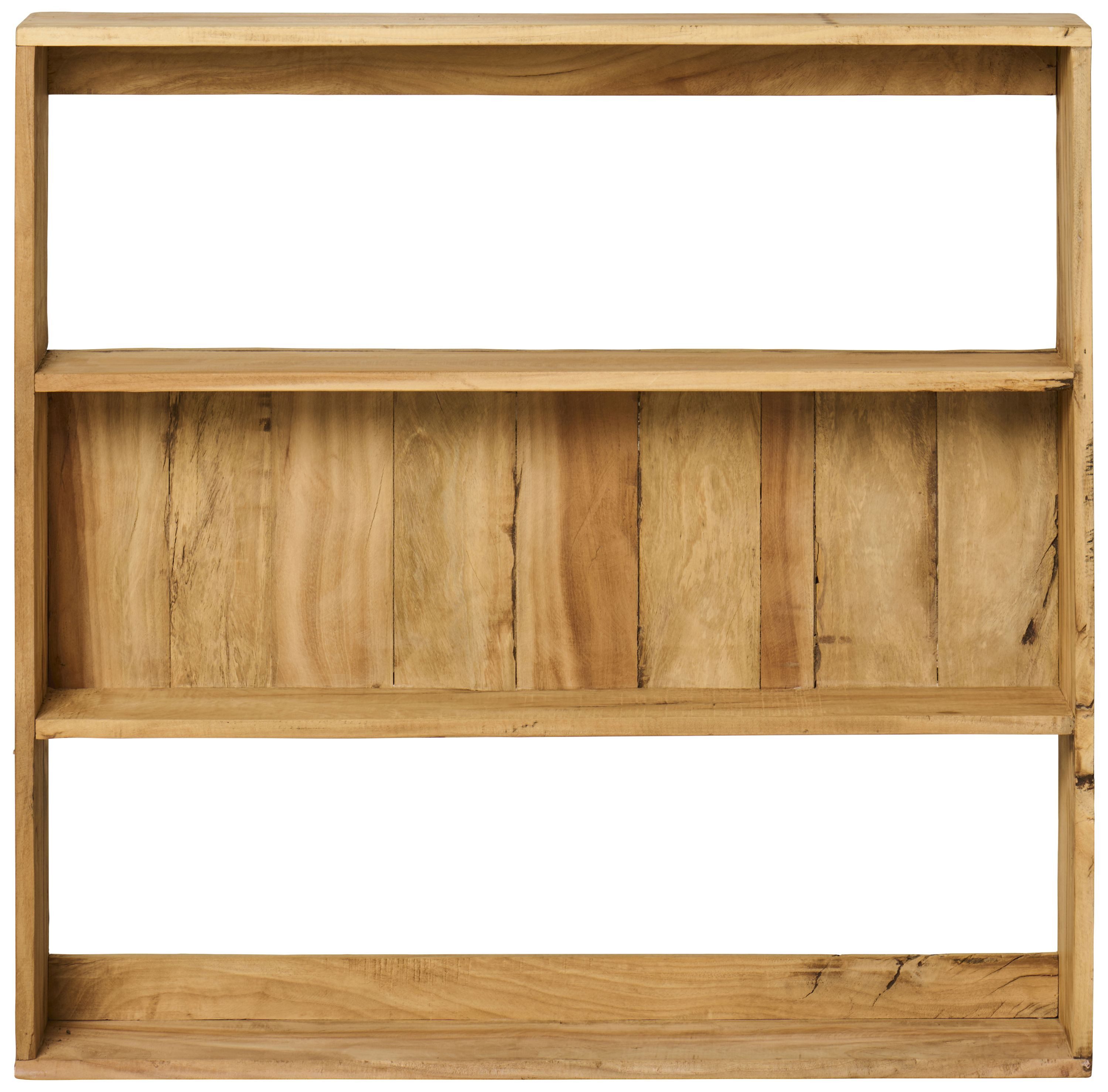 Ib Laursen Wandregal Ib Laursen - Wandregal Regal 3 Fächer teilweiser Rückwand Unika Holz