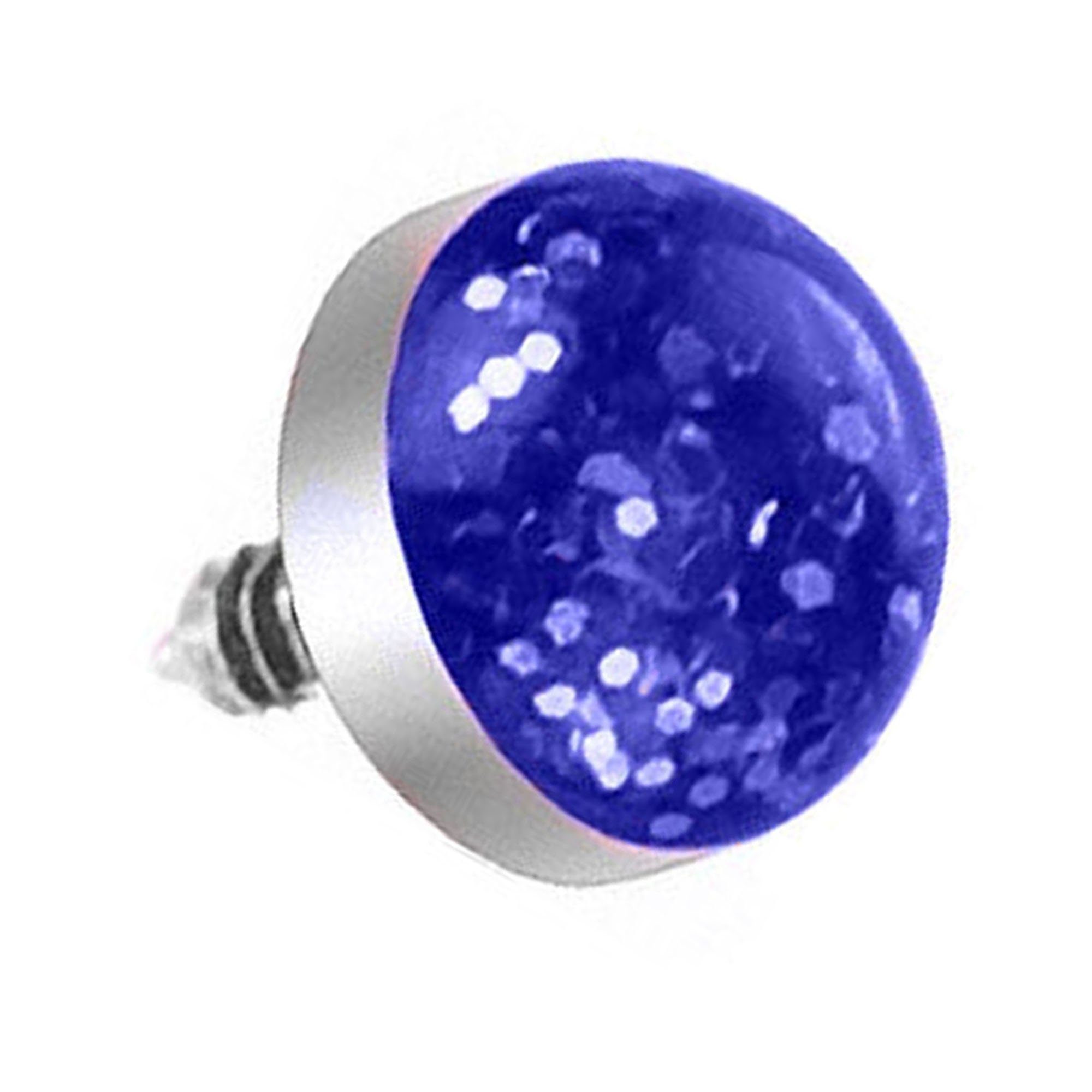 Taffstyle Skin Piercing-Implantat Stecker Perle Blau Aufsatzkugel Ball Anchor Anker Strass mit Flach Dermal Piercing mit Glitzer Kugel Kugel, Diver Aufsatz