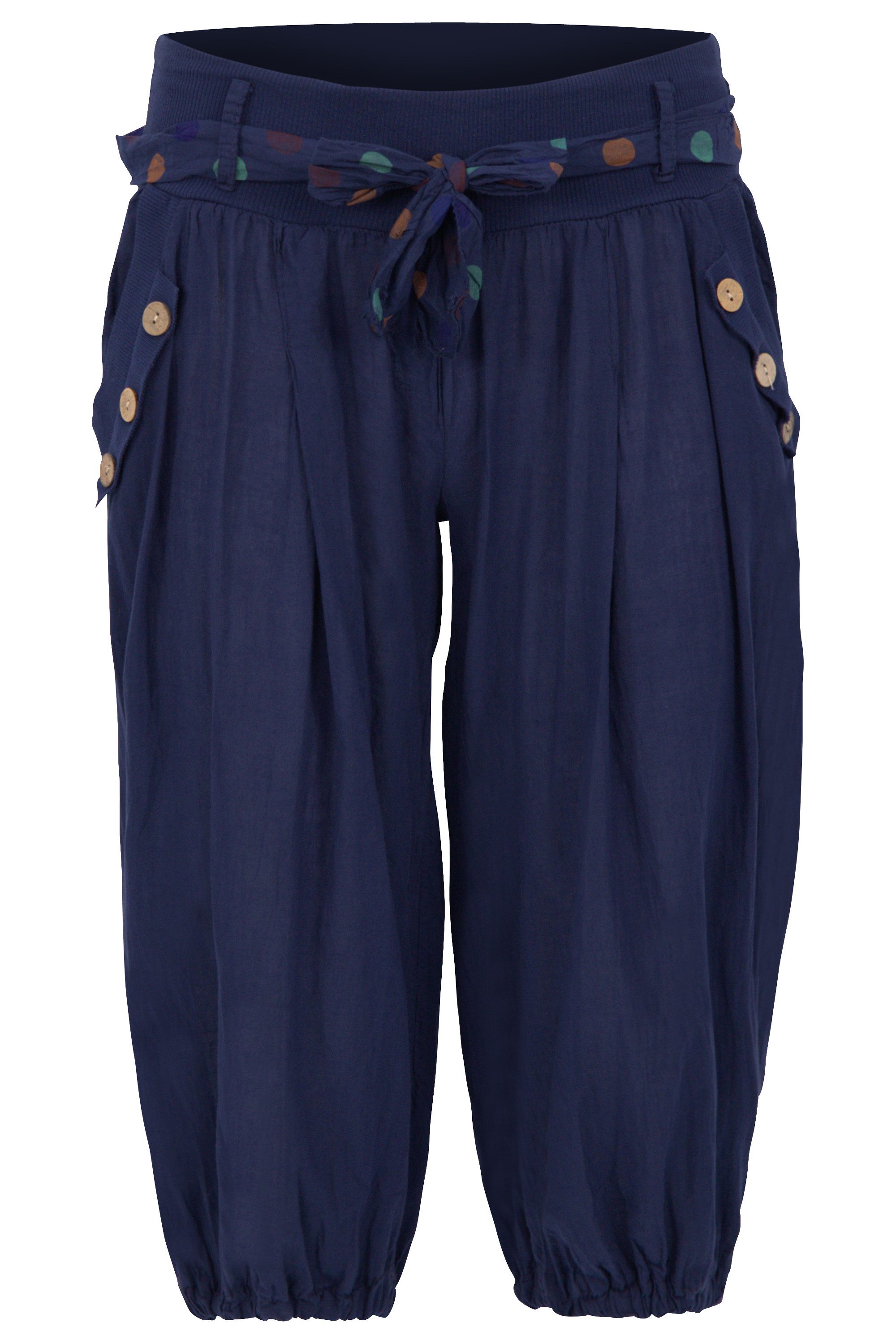 Caprihose malito Damen Pumphose in Unifarben, lässige kurze Hose, Bermuda für