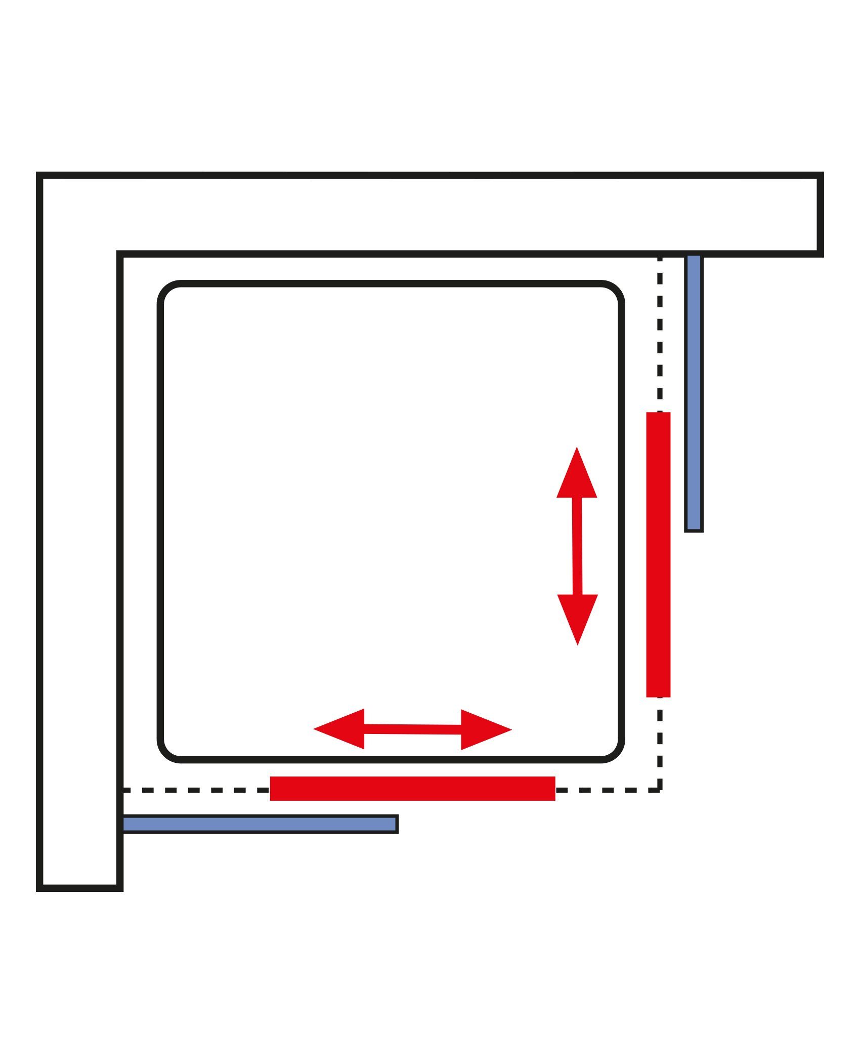 Schulte Eckdusche Sunny verstellbar 75-90 cm 180 cm Höhe, BxT: 90x90 cm, Sicherheitsglas, Schiebetüren Eckeinstieg Silberfarben – Bild 5 von 5