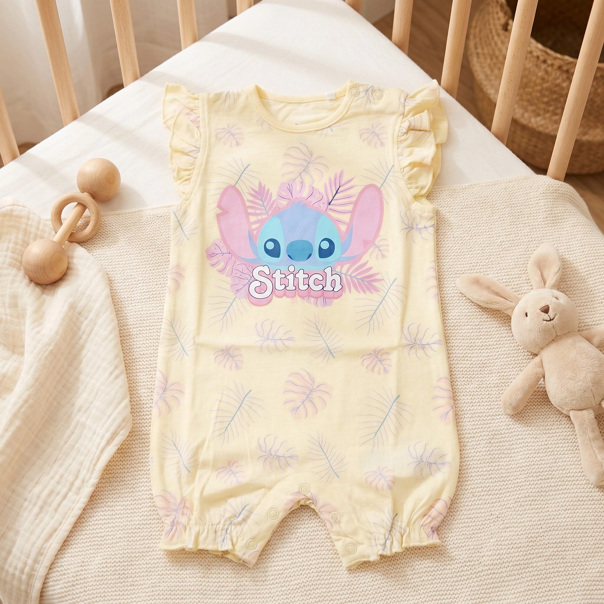 Disney Strampler Disney Lilo und Stitch Baby kurzarm Strampler Einteiler 100% Baumwolle, Gr. 62 bis 92