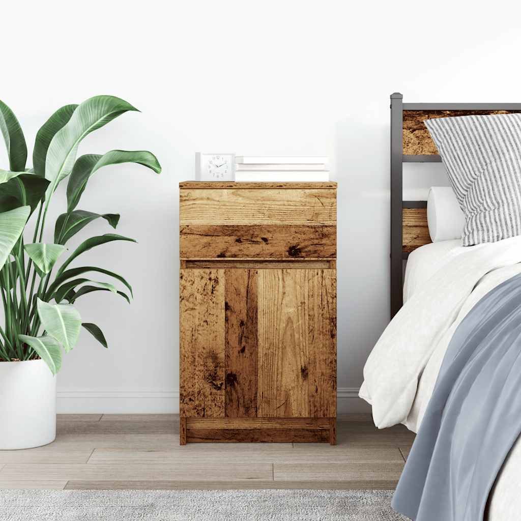 vidaXL Nachttisch Nachttisch Altholz-Optik 39x35x65 cm Holzwerkstoff (1-St)